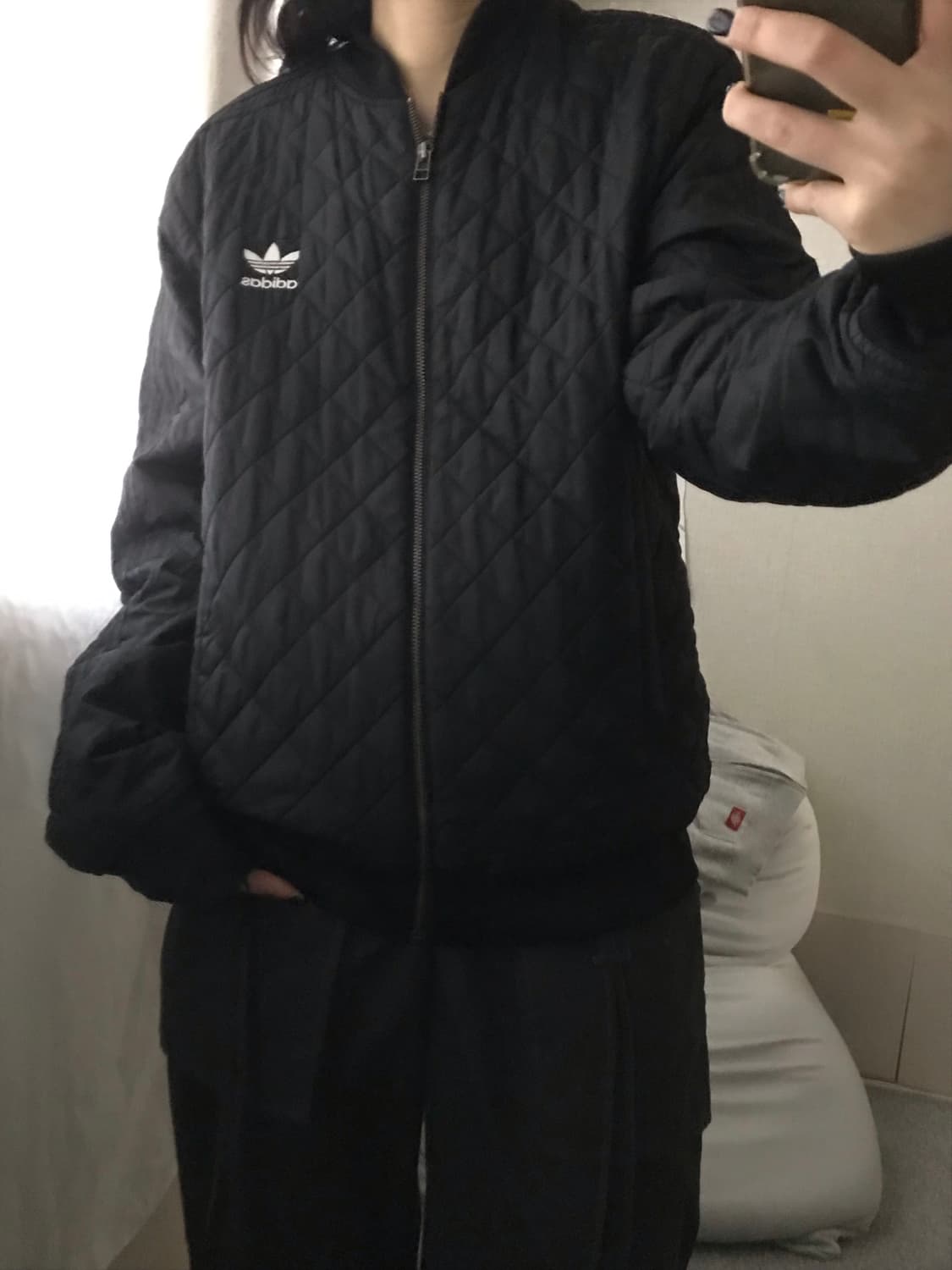 아디다스 블랙 삼선 패딩 상품이미지1