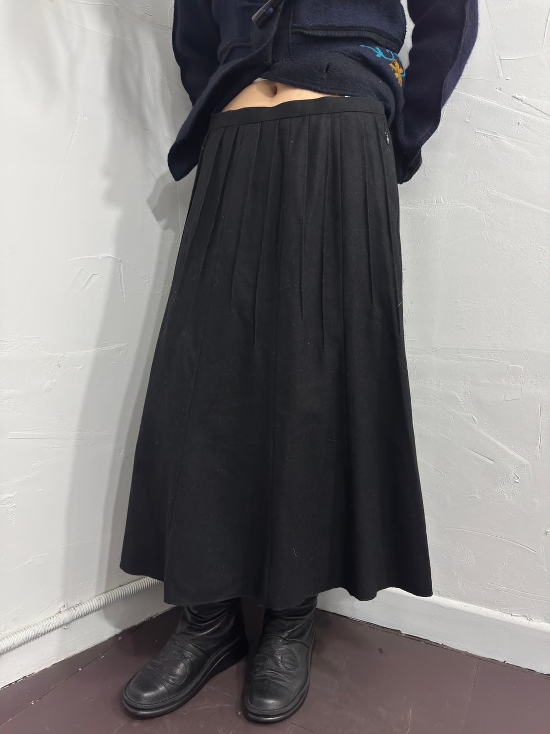 pintuck wool skirt  상품이미지2