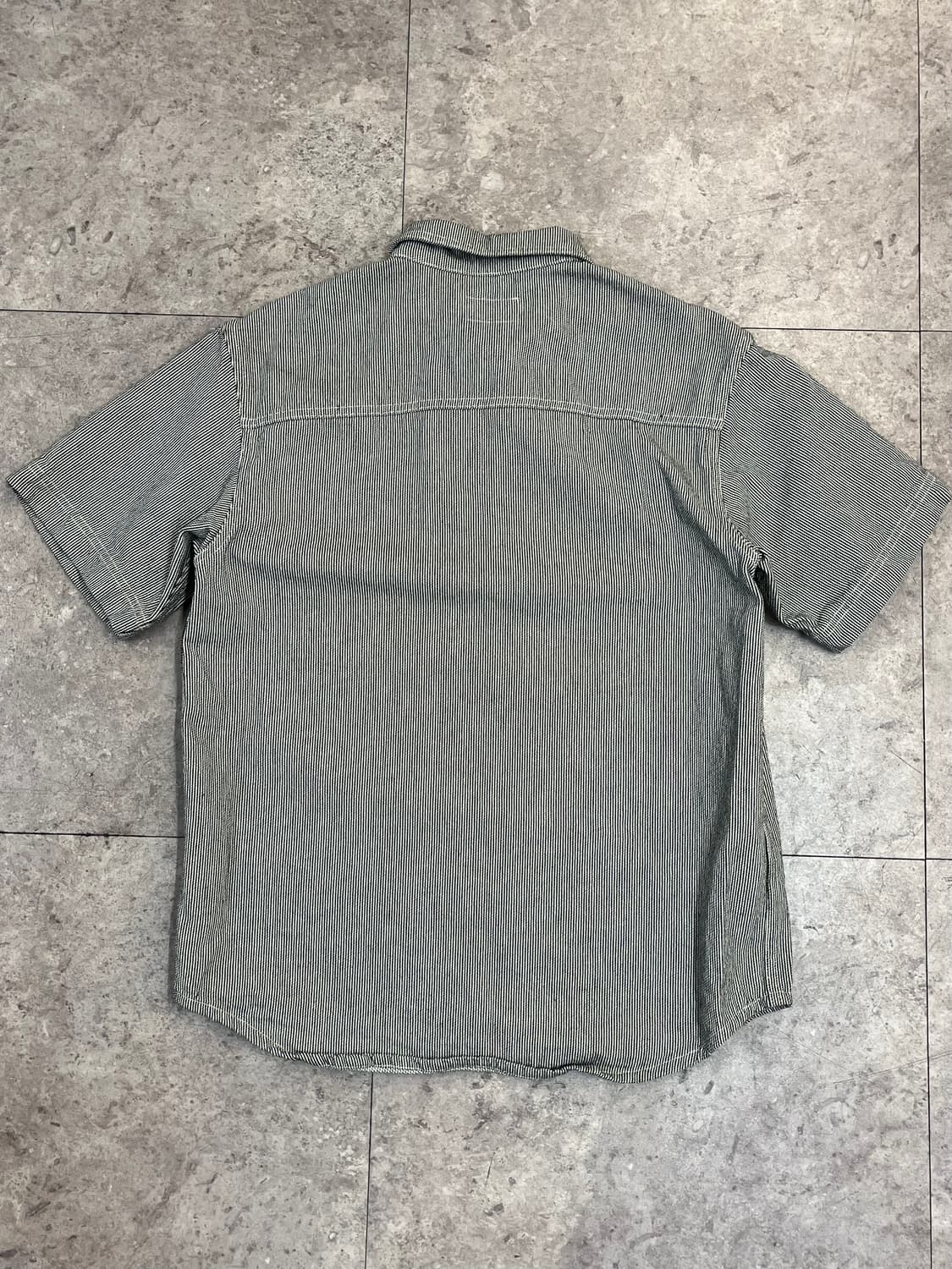 에스피오나지 스트라이프 반집업 반팔 셔츠 블랙 #csz3672 상품이미지8