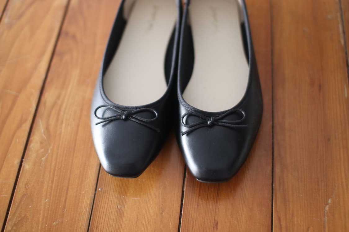 블랙 리본 플랫 슈즈 상품이미지5