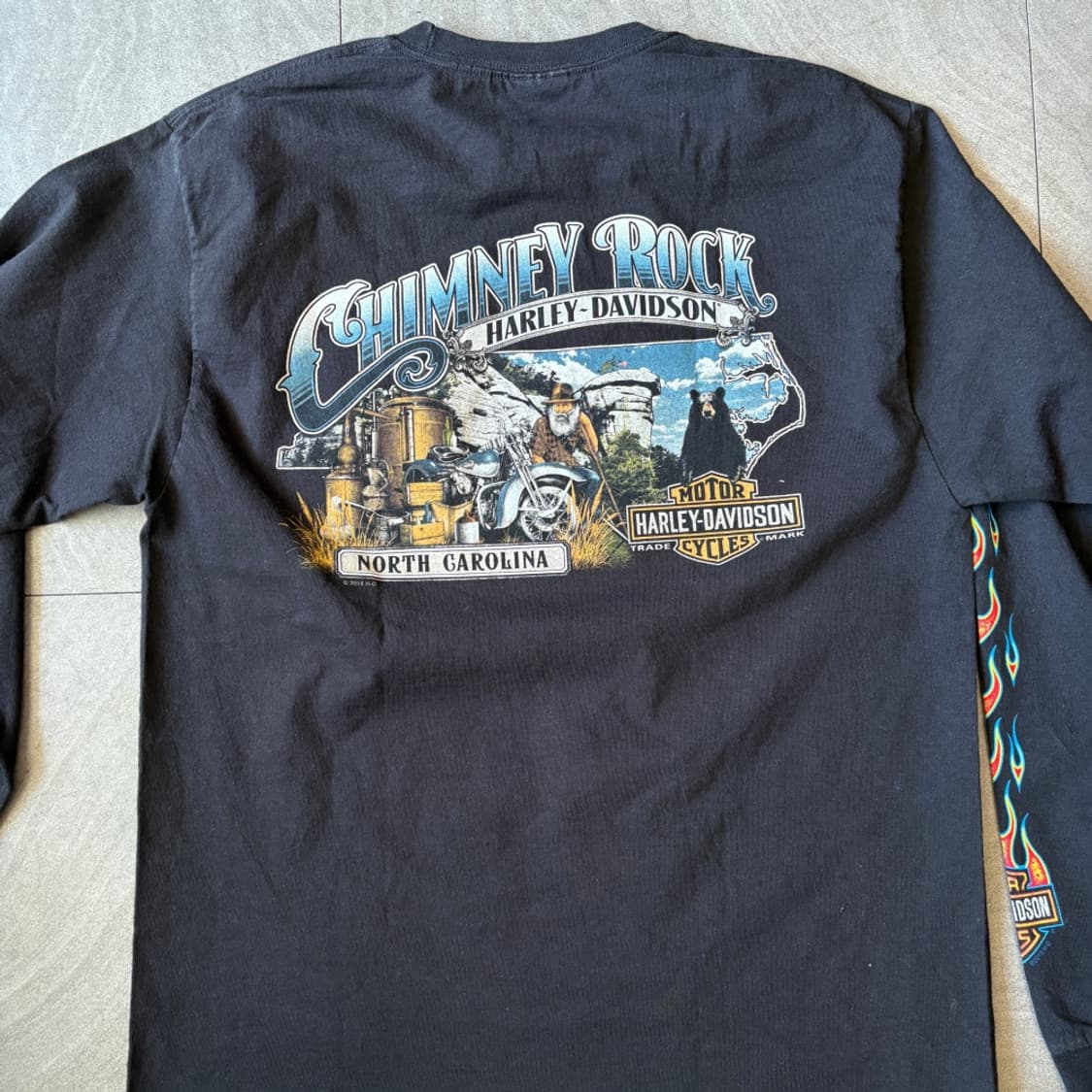 할리데이비슨 정품 블랙 긴팔 플레임 티셔츠 롱슬리브 상품이미지8