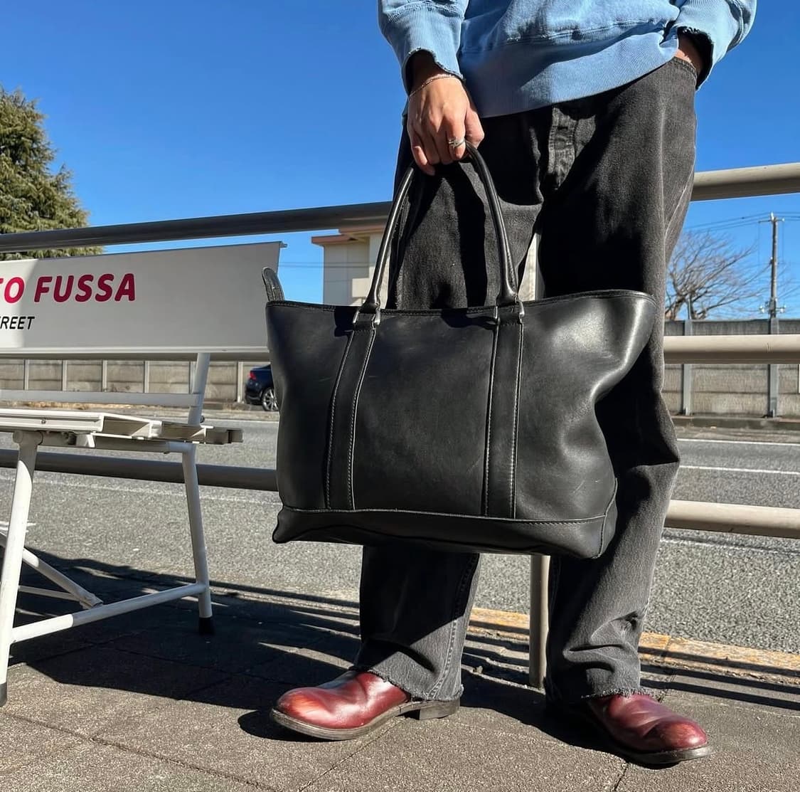 LL Bean 엘엘빈 빈티지 레더 라지 토트백 상품이미지1