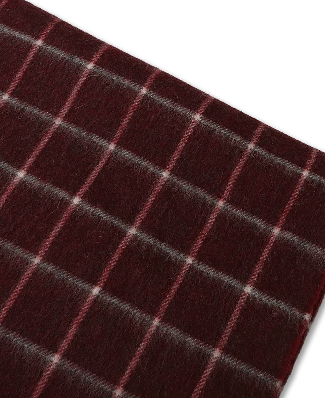 드레익스 [Drake's] 와인 체크 램즈울 앙고라 믹스드 머플러 상품이미지3