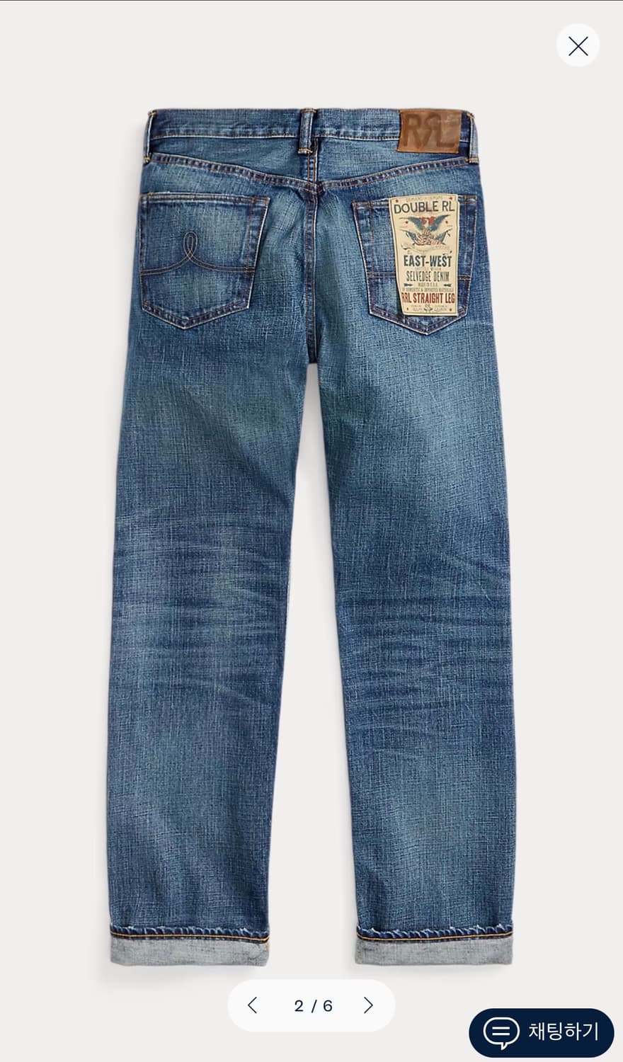 RRL 스트레이트 핏 힐스뷰 셀비지진 32-32 새상품 상품이미지2