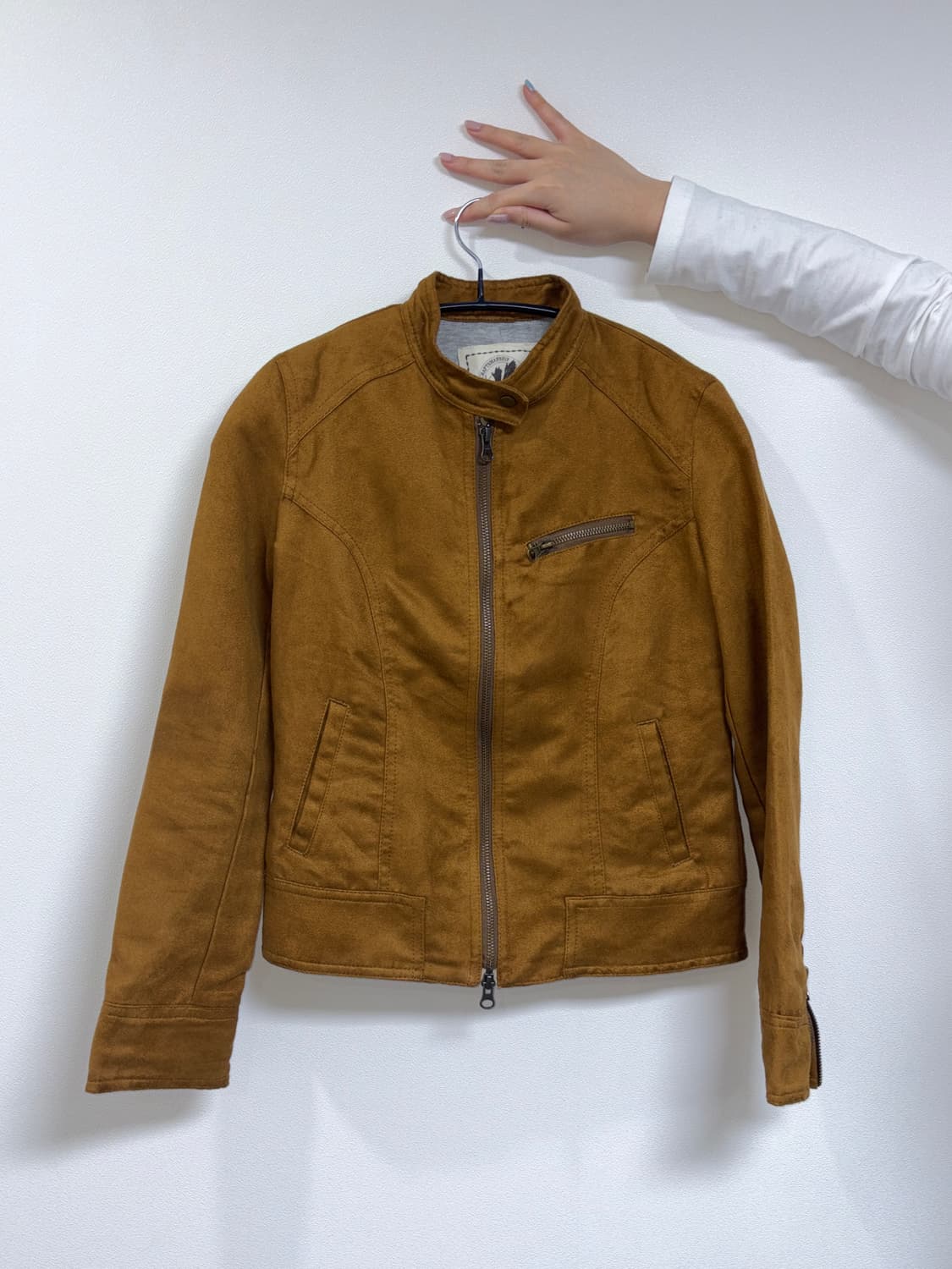 Suede camel brown china corral jacket 상품이미지1