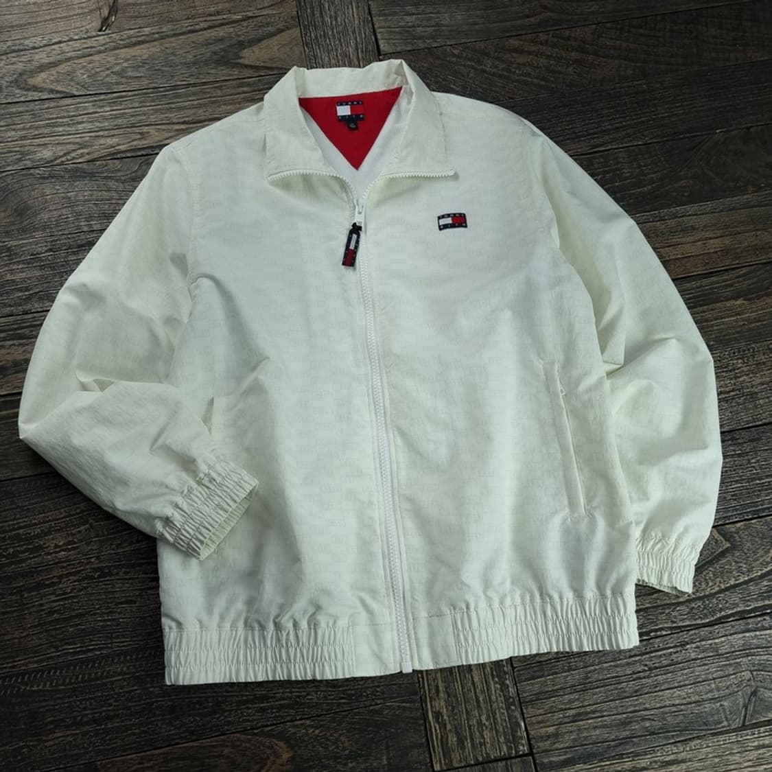 [타미힐피거 X 키스] 빅로고 모노그램 바람막이 자켓 화이트 P01397 상품이미지1