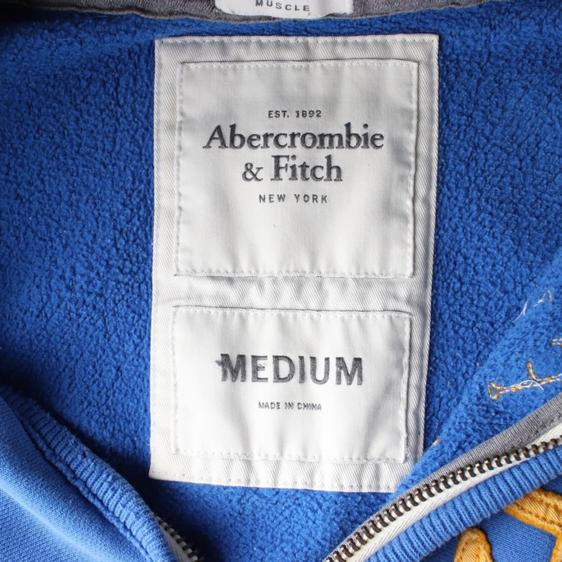 아베크롬비 앤 피치 빈티지 블루 아치 로고 후드집업 M 상품이미지6