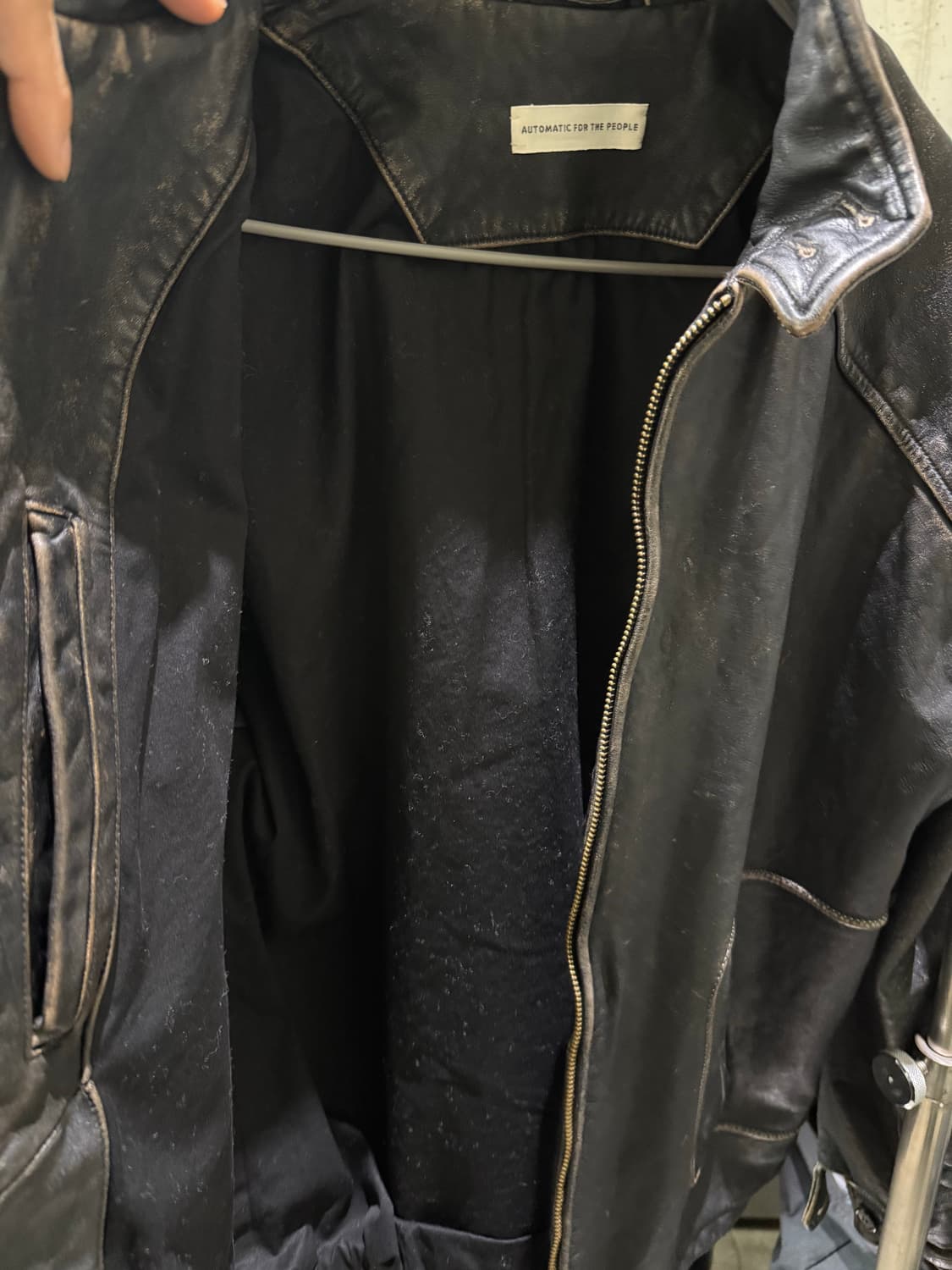 오토매틱포더피플 파이핑레더자켓 mk2 2사이즈 상품이미지4