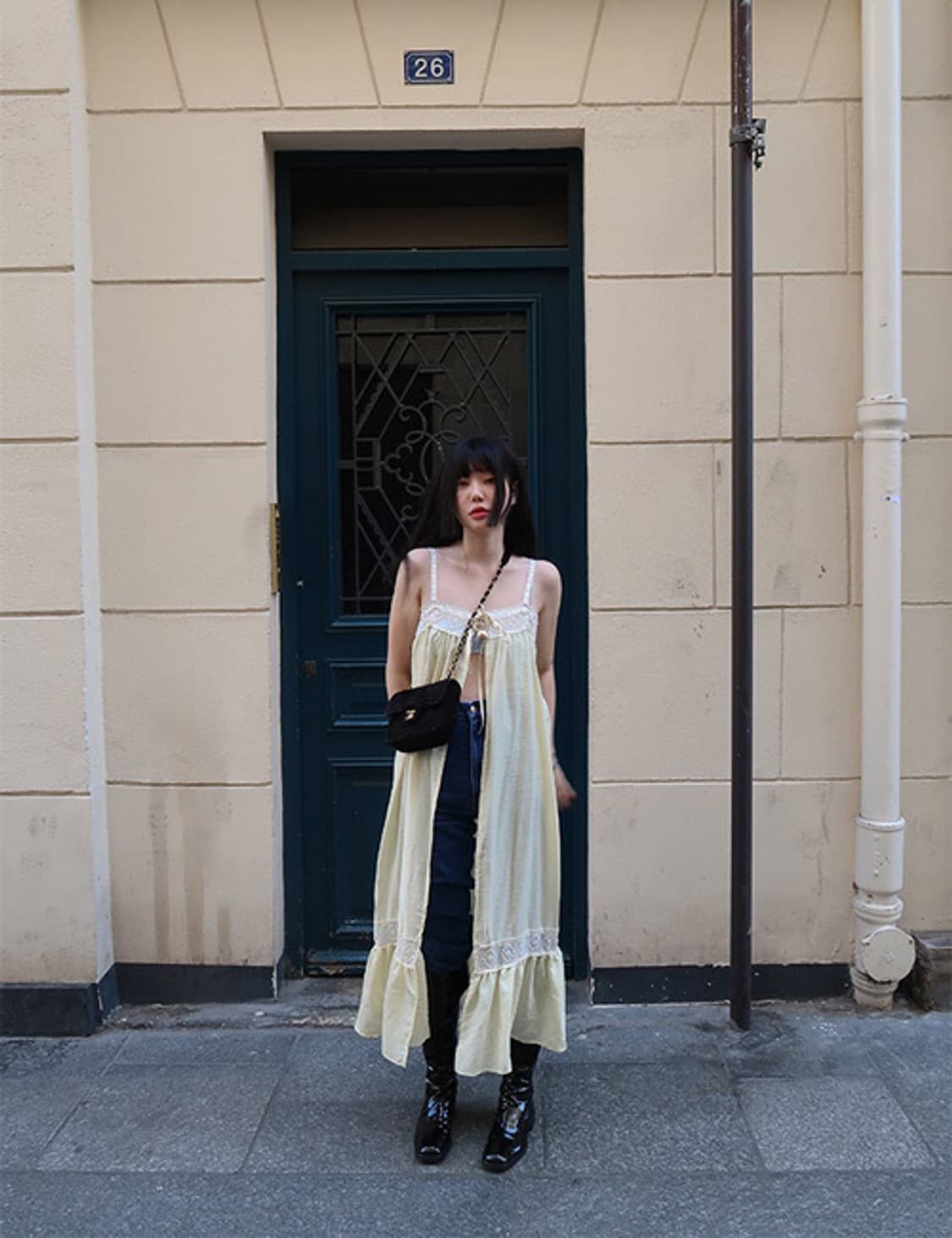 Lace Open Slip Dress 상품이미지2