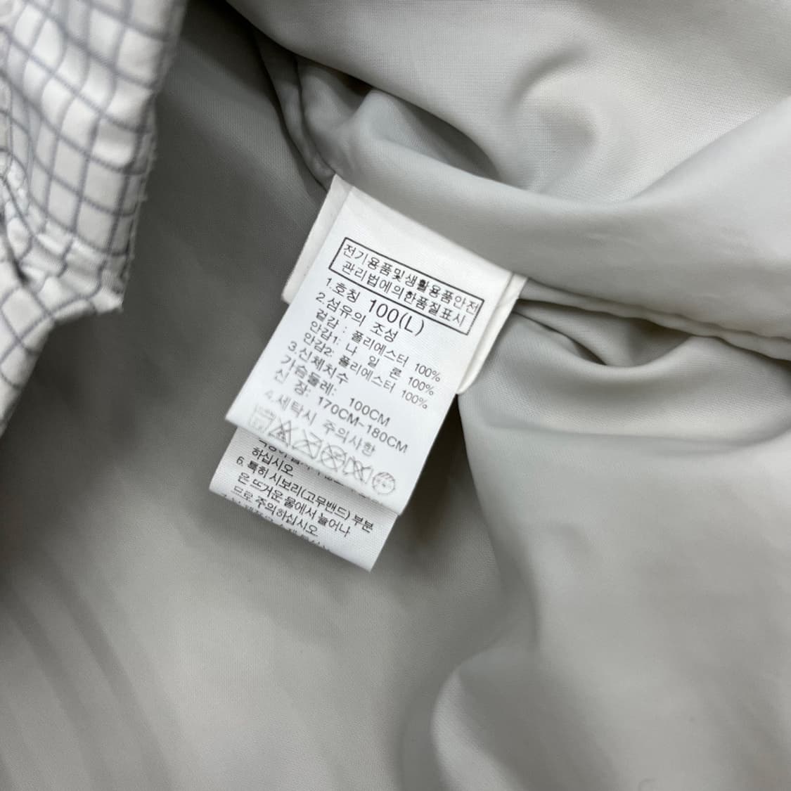 노스페이스 그레이 체크 바람막이 L 상품이미지5