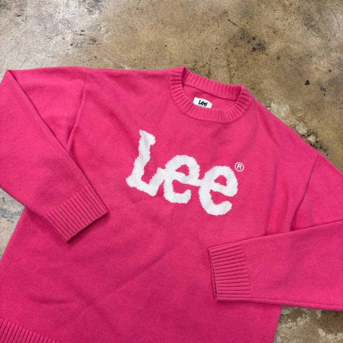 리 핫 핑크 빅로고 니트  상품이미지1