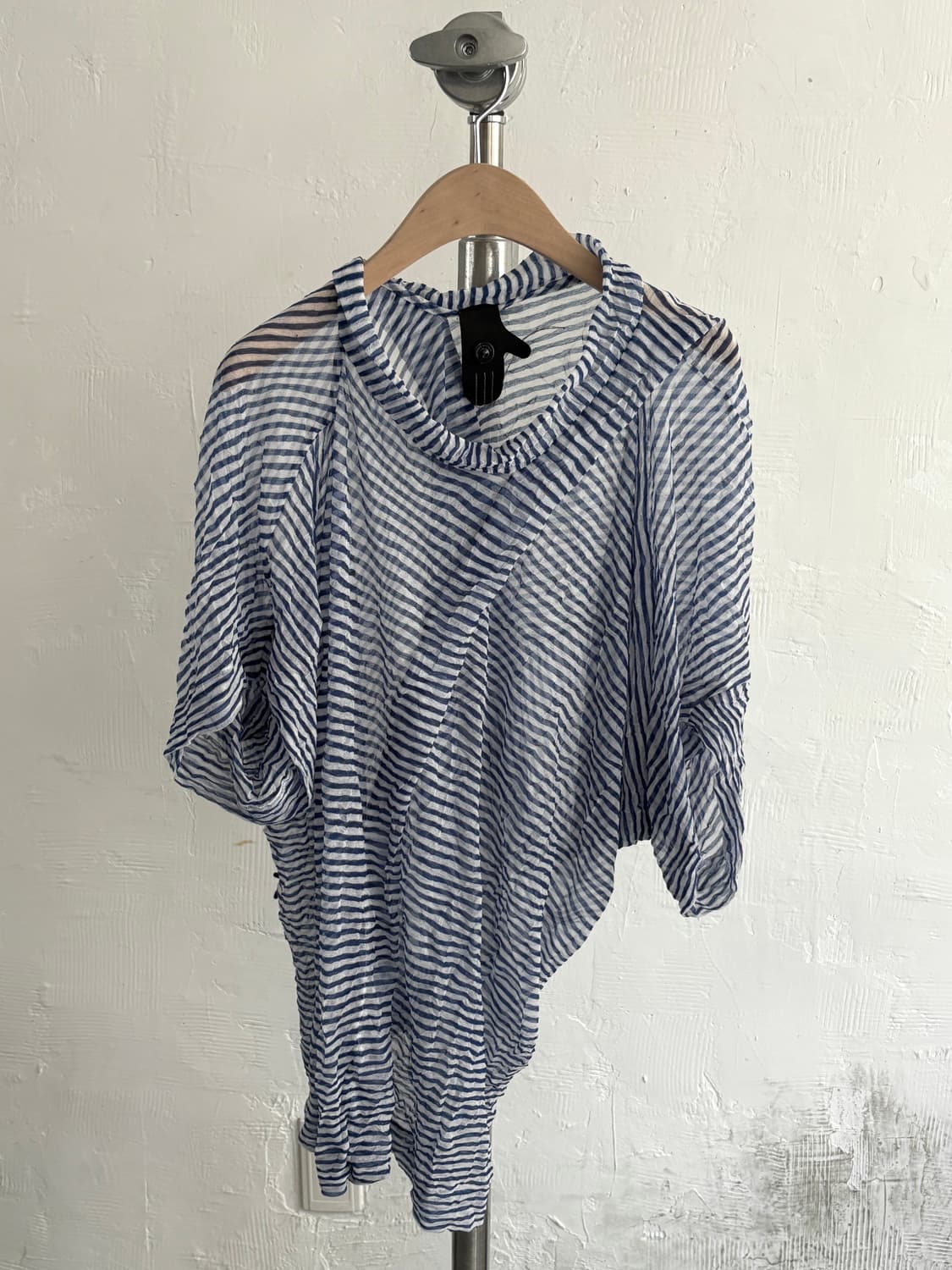 Bernhard Willhelm 버나드 윌헴 스트라이프 시스루 블라우스 상품이미지1