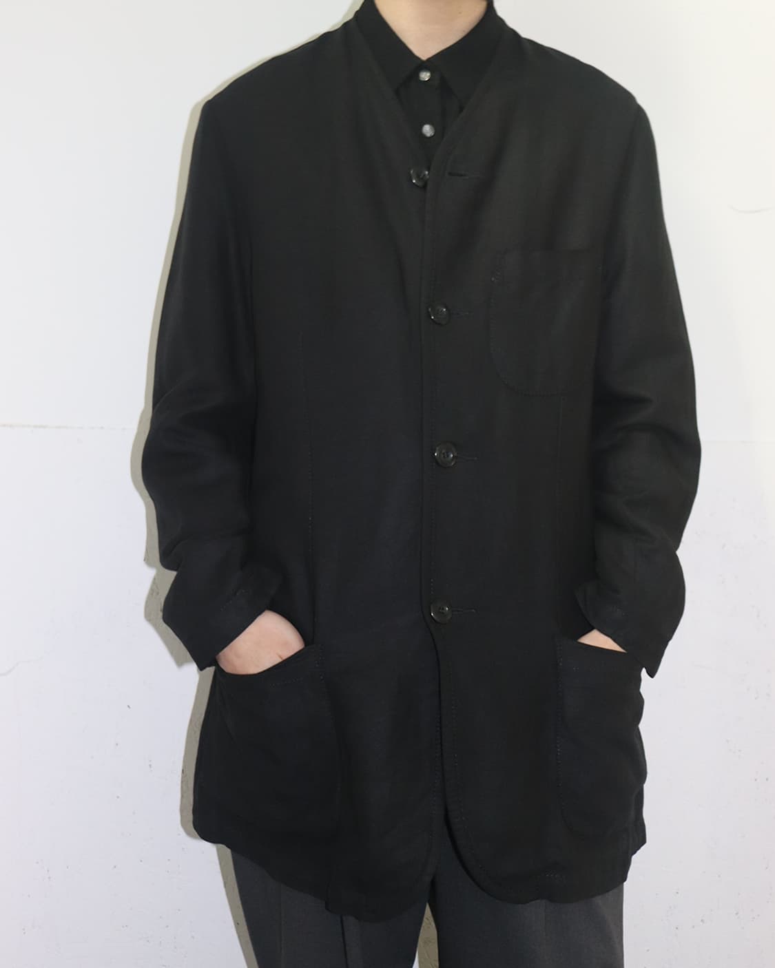 아르마니 진 90s 린넨 자켓 블랙 상품이미지2