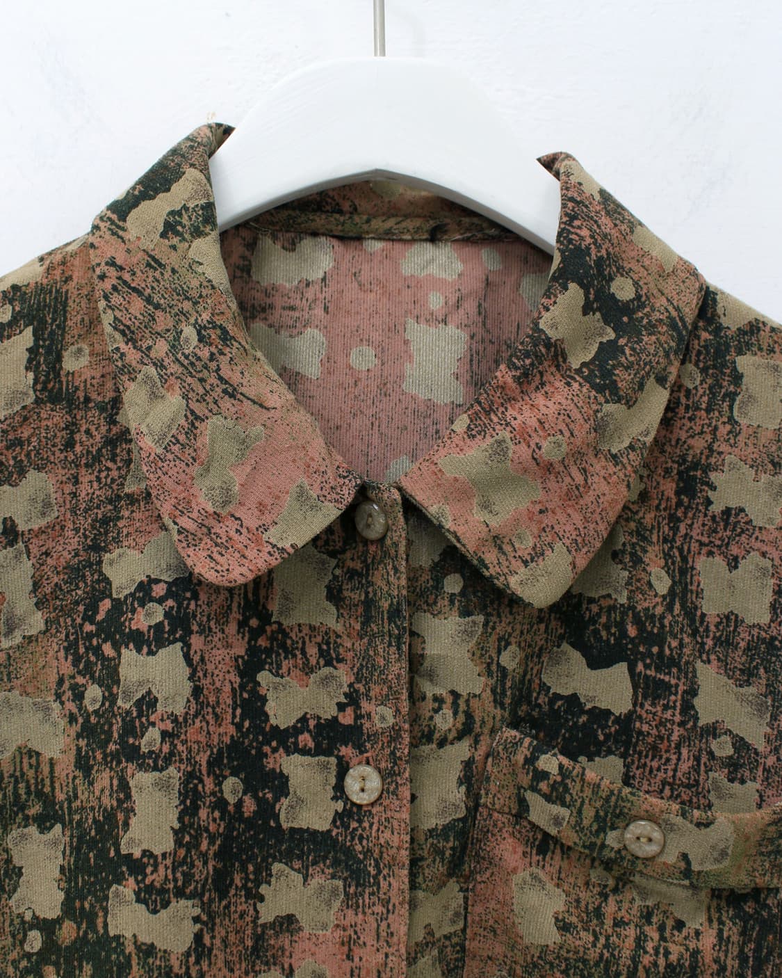 일본 빈티지 수채화 패턴 블라우스 상품이미지2