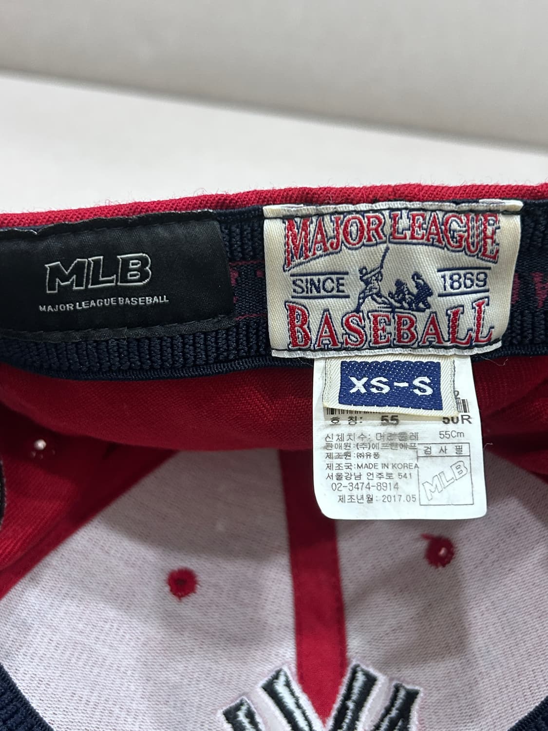 MLB 뉴욕 양키스 볼캡 모자 검빨 xs-s 상품이미지9