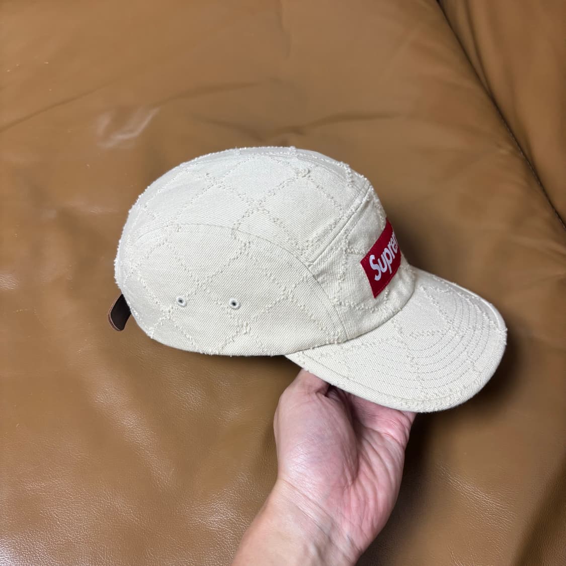 Supreme 슈프림 펀치드 탄 베이지 캠프캡 모자 (Tan Beige) 상품이미지3