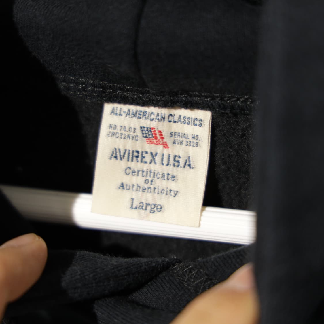 AVIREX 아비렉스 올블랙 후드 스웻 상품이미지8