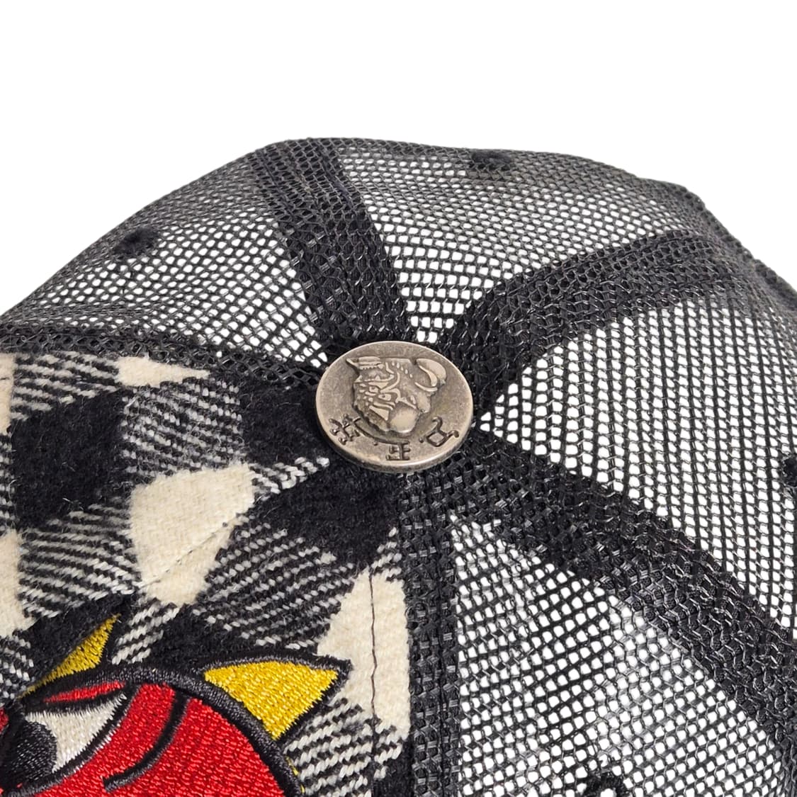 EDHARDY) 에드하디 올드스쿨 레드 데빌 자수 체크 매쉬캡 상품이미지4