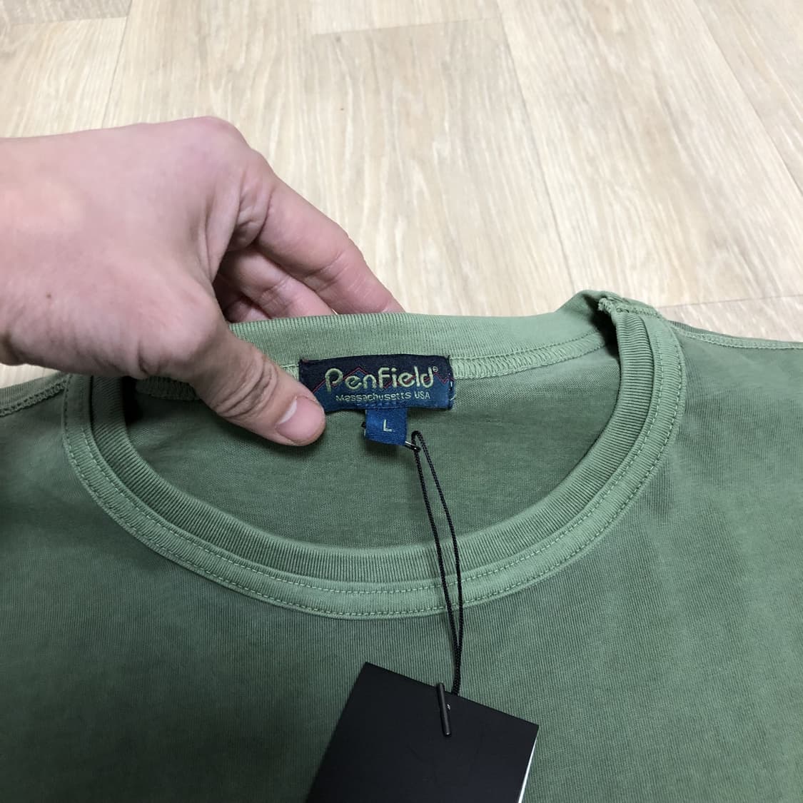 (L) 새상품 펜필드 PENFIELD 피그먼트 다이드 베이직 반팔 그린 상품이미지4