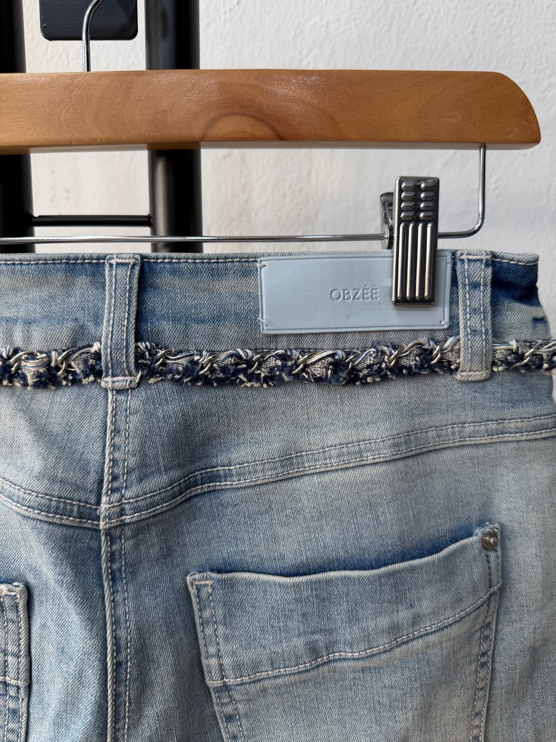 정품) OBZEE 오브제 한섬 여성 데님 칠부팬츠 64(26) 상품이미지6