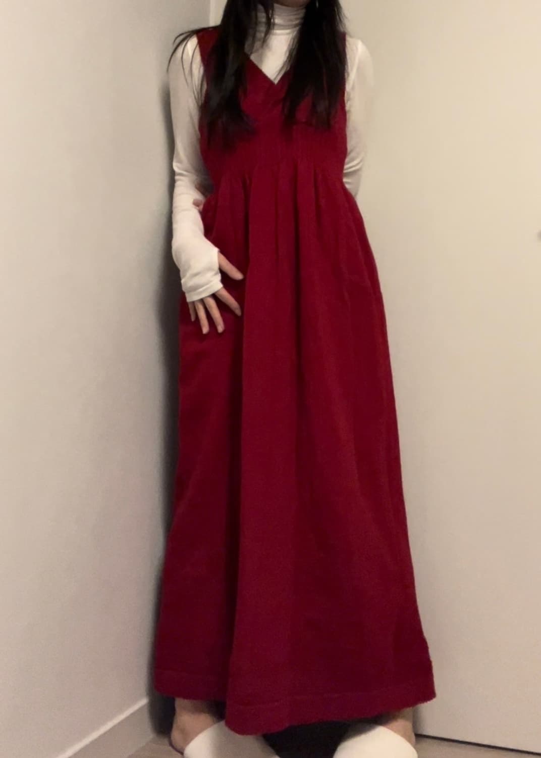 red knit sleeveless maxi ops 상품이미지1