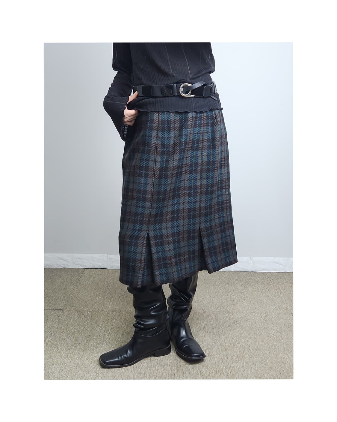 체크 울 스커트 상품이미지1