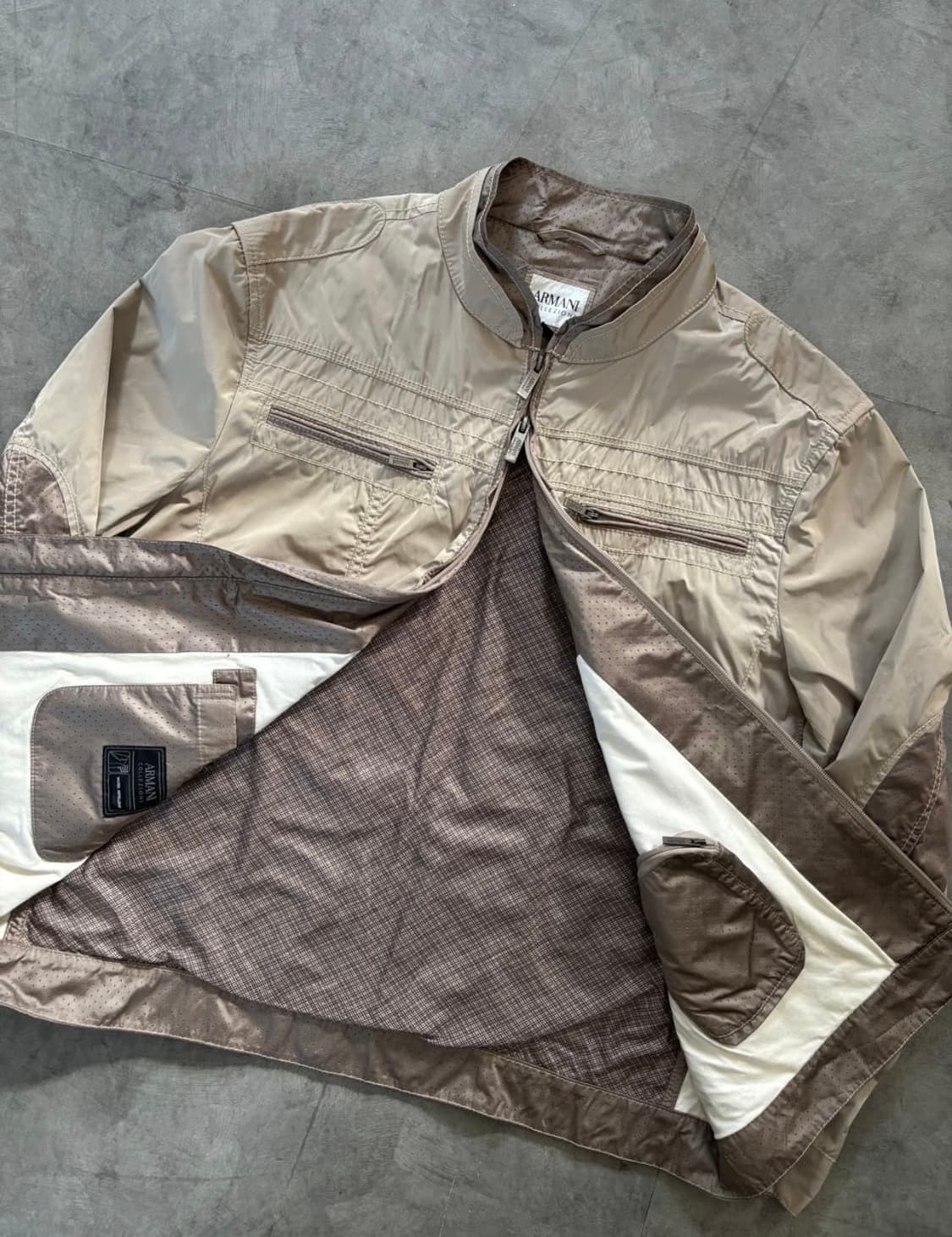 Armani Collezioni 아르마니 꼴레지오니 베이지 바이커 자켓 상품이미지4