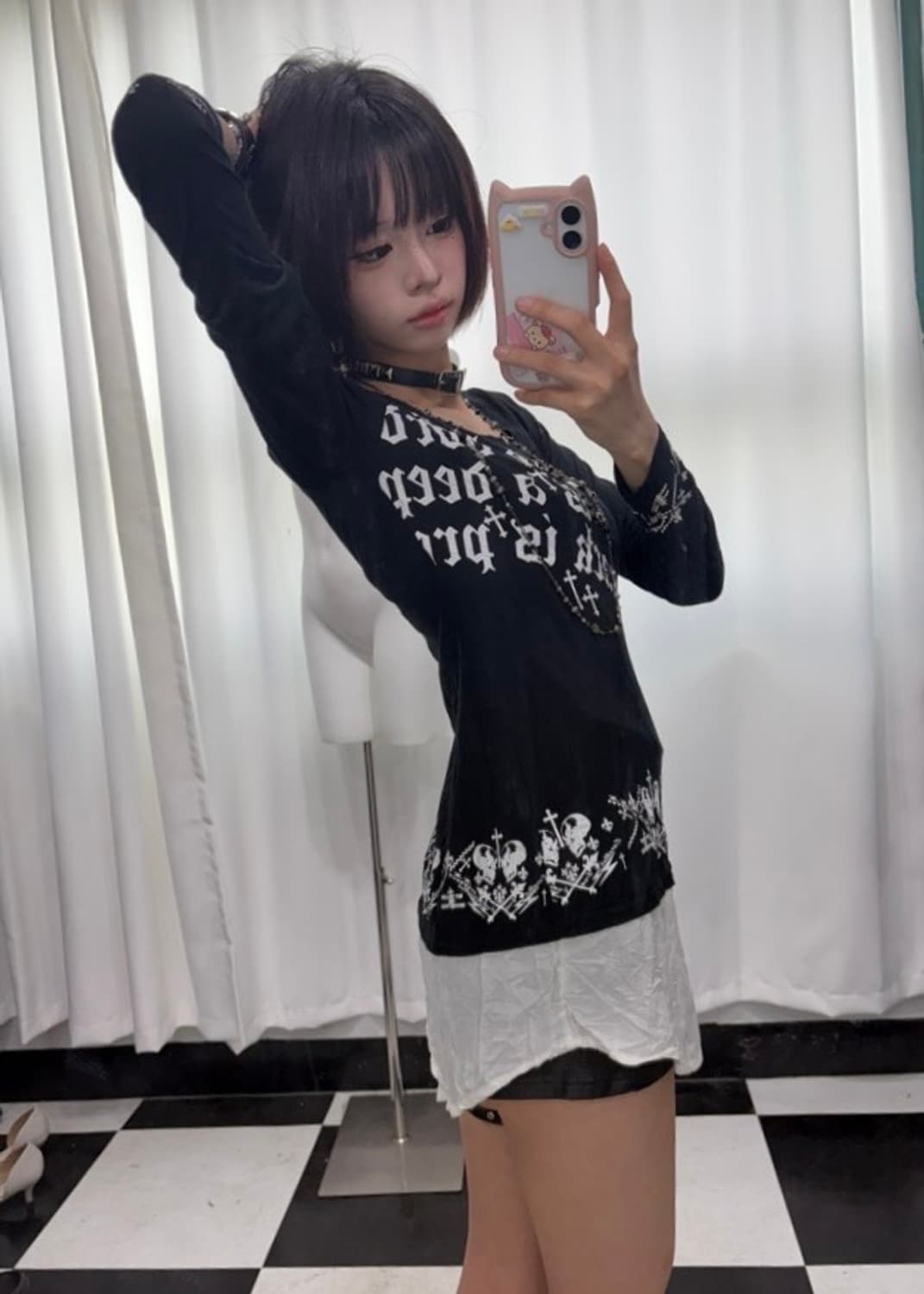 🎸스컬 프린팅 롱슬리브🎸 상품이미지1