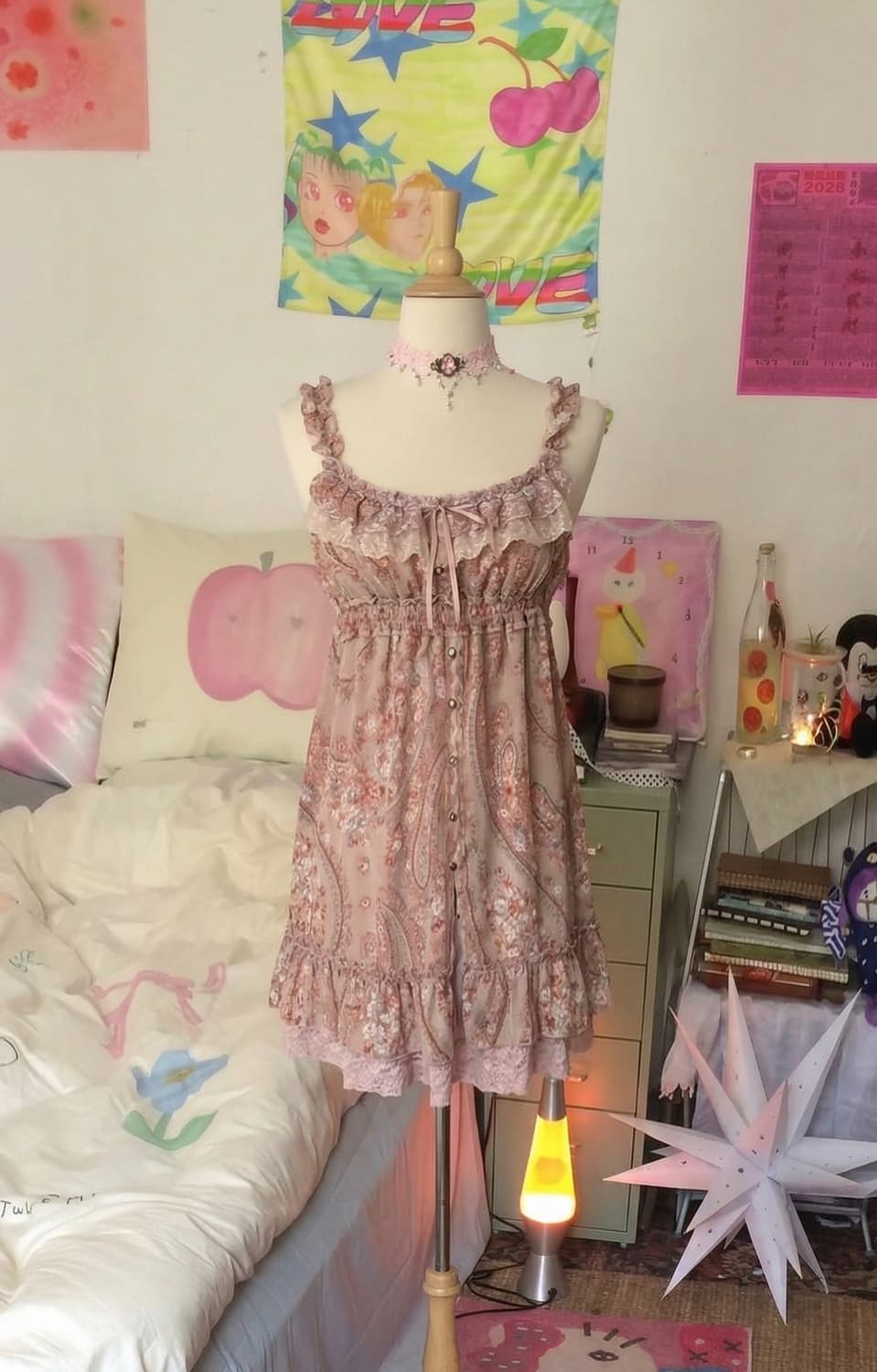 오리엔탈 페어리 핑크 슬립 원피스 상품이미지1