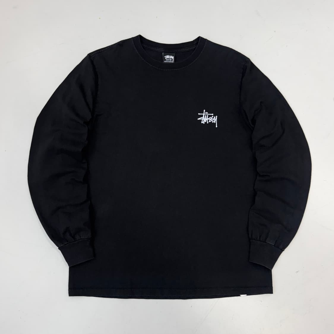 스투시 베이직 스탁 로고 롱슬리브 블랙 상품이미지2
