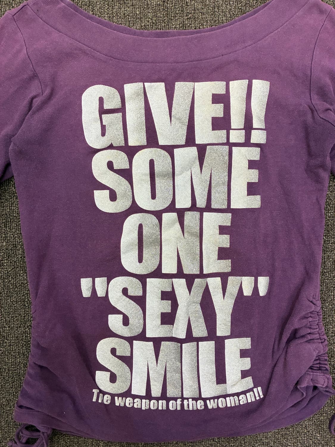 L)Japanese vintage 여성 셔링 디테일 레터링 롱 슬리브 상품이미지4