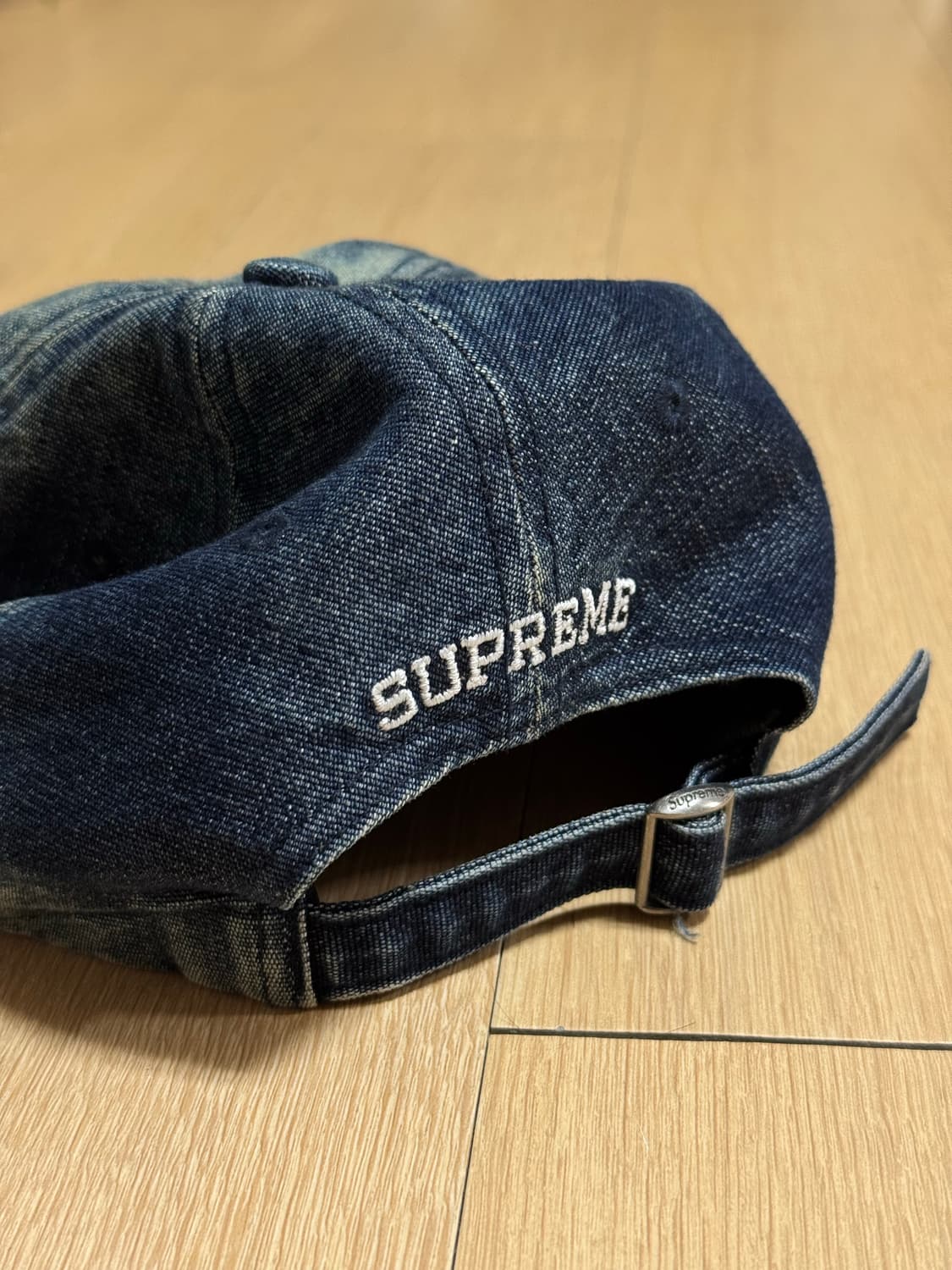 슈프림 25ss 코듀라 데님 S 로고 6 패널 캡 블리치드 인디고 상품이미지2