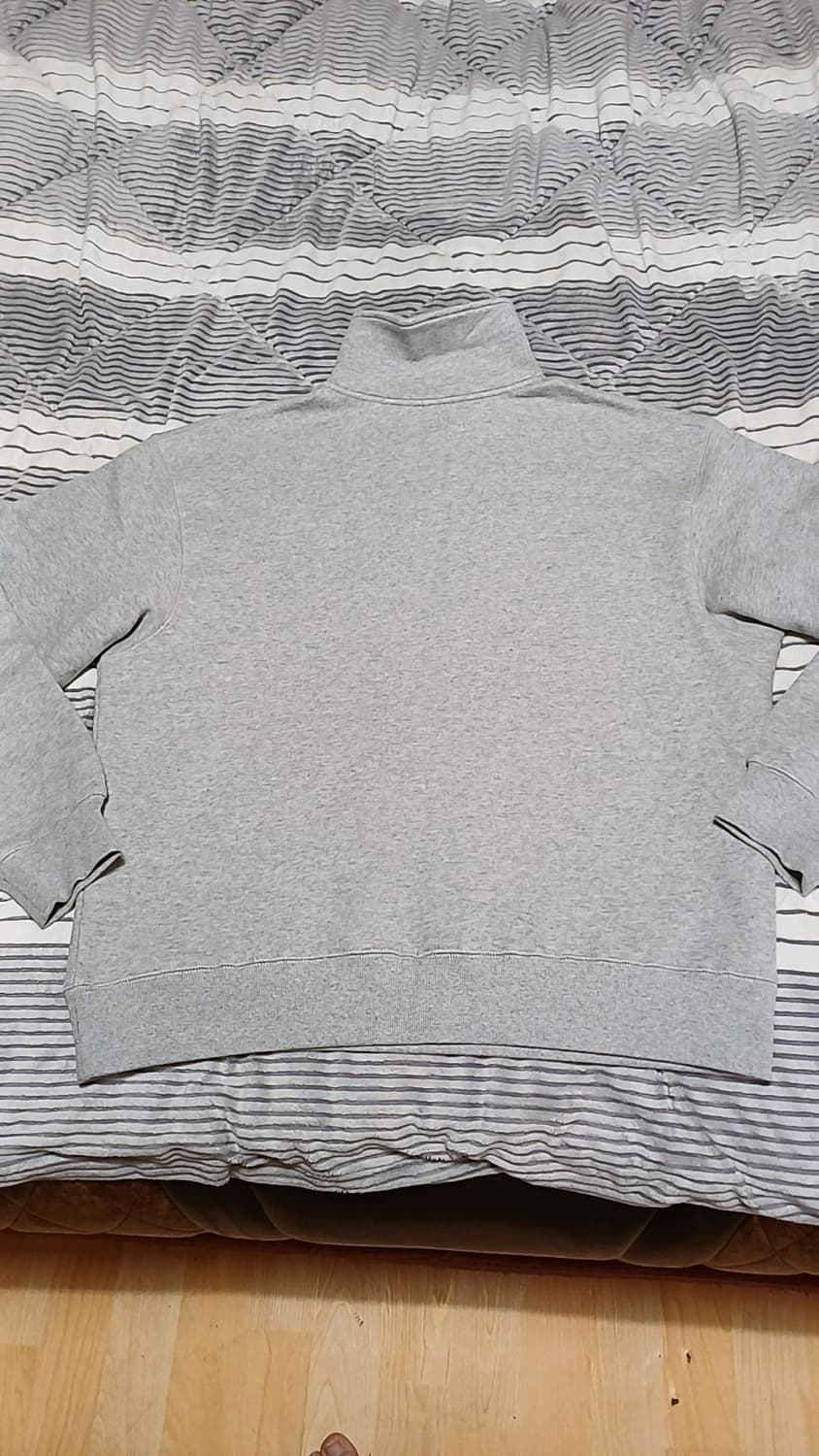 Mmlg 반집업 오버핏기모맨투맨 L 가슴65 기장70 상품이미지3