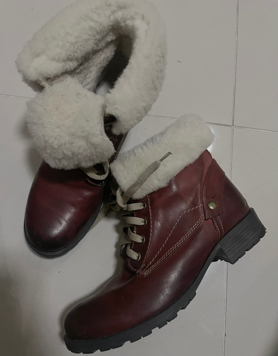 Vintage 호킨스 양털 레이스업 부츠 상품이미지3