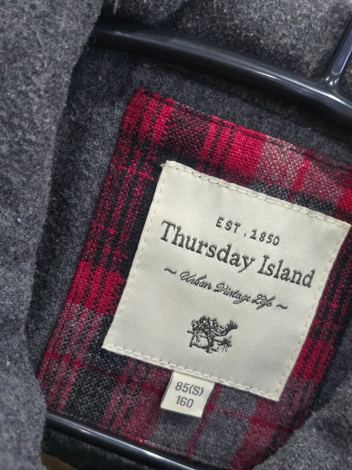 써스데이 아일랜드 체크 데님 롱 코트 S 상품이미지3