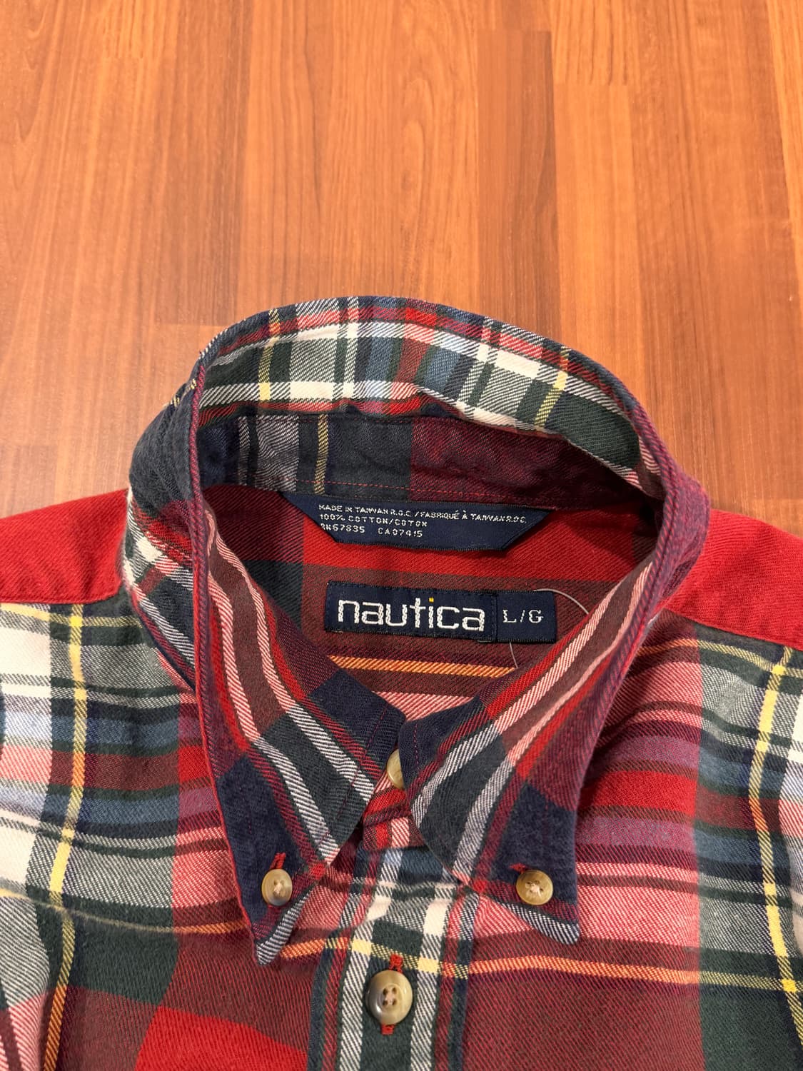 90s Nautica 노티카 코튼 플라넬 체크 셔츠 상품이미지7