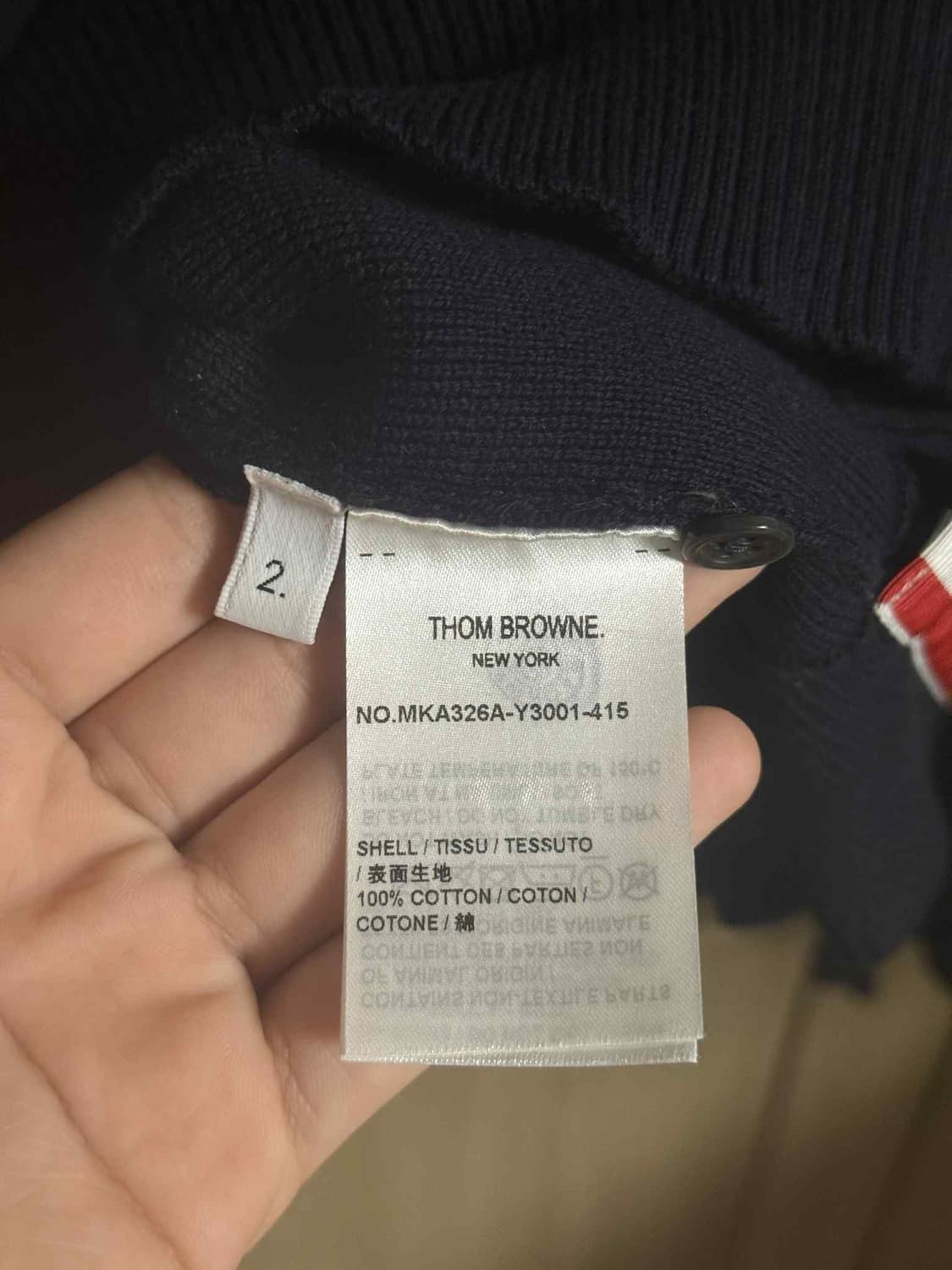톰브라운 밀라노스티치 암밴드 니트 네이비 2 상품이미지5