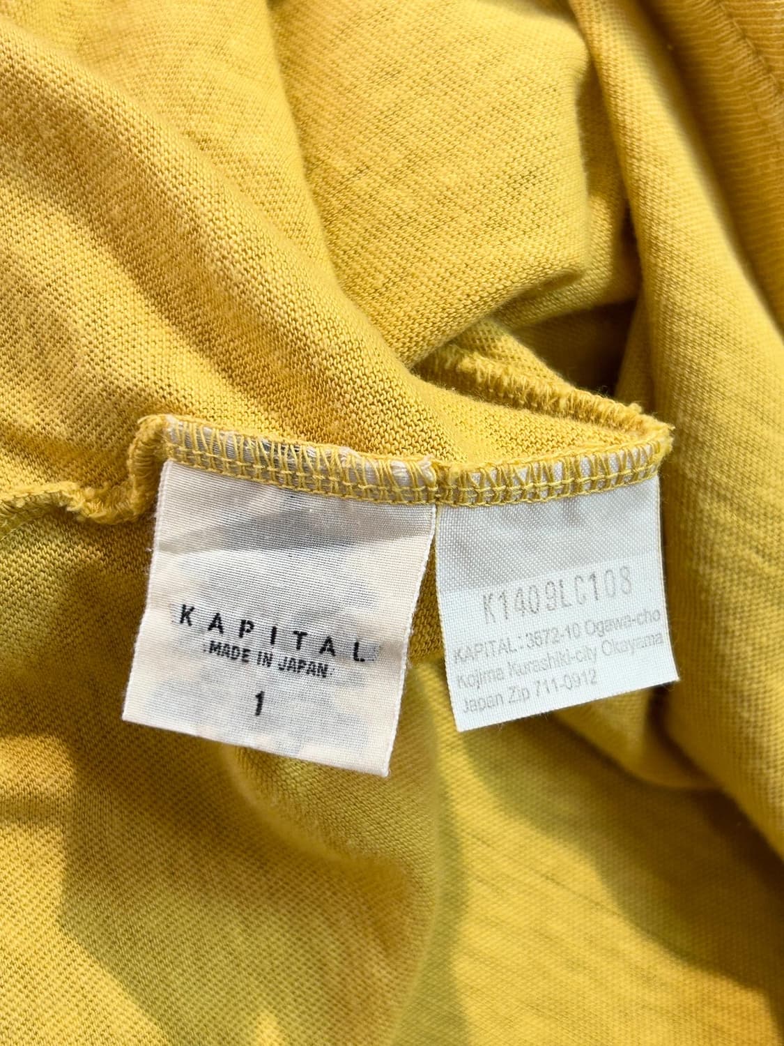 KAPITAL 캐피탈 옐로우 카라넥 긴팔 티셔츠 상품이미지5