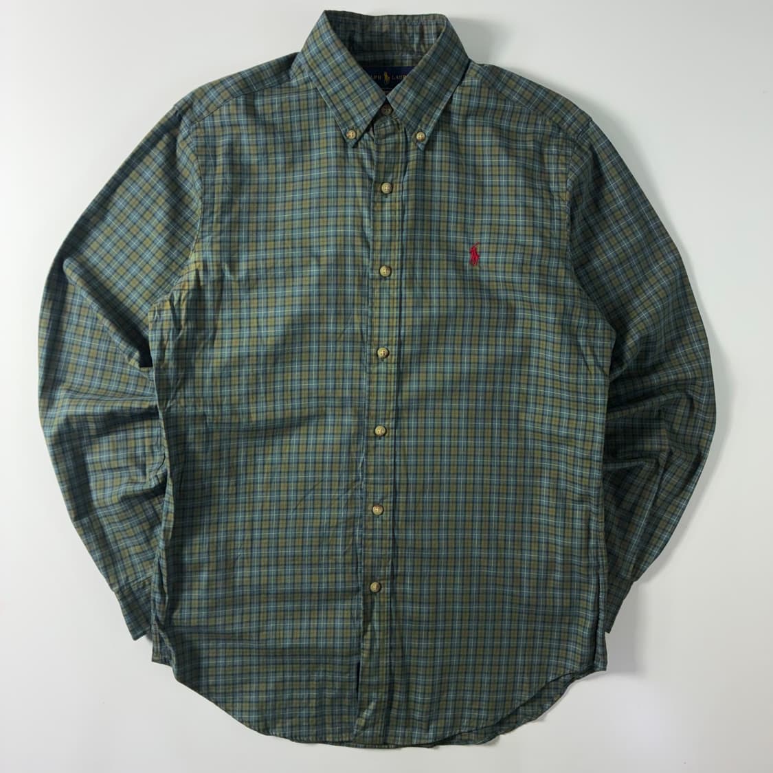 Polo 폴로 랄프로렌 그린 체크 코튼 셔츠 상품이미지1