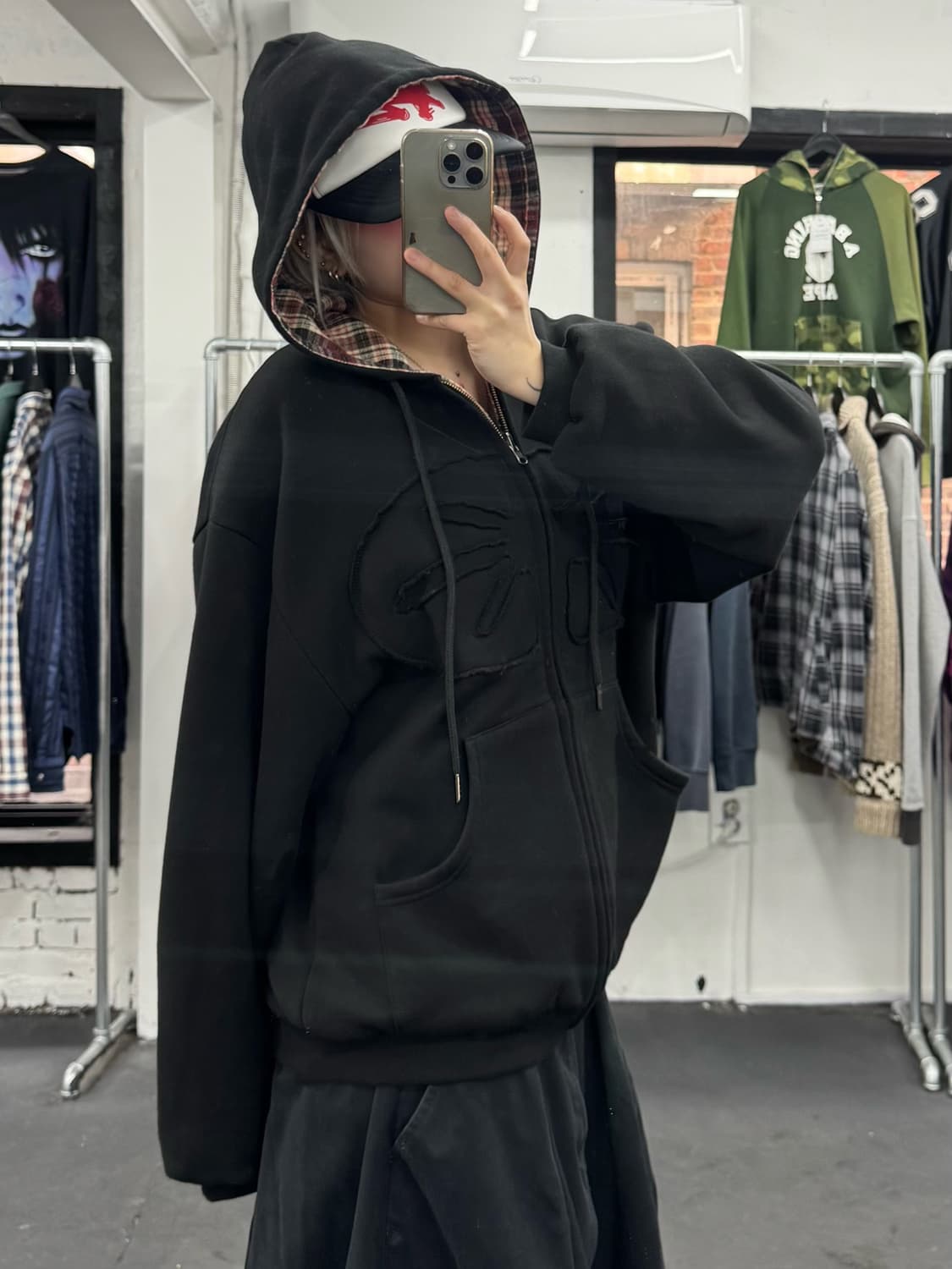 ERTR 리버시블 체크 후드집업 상품이미지5