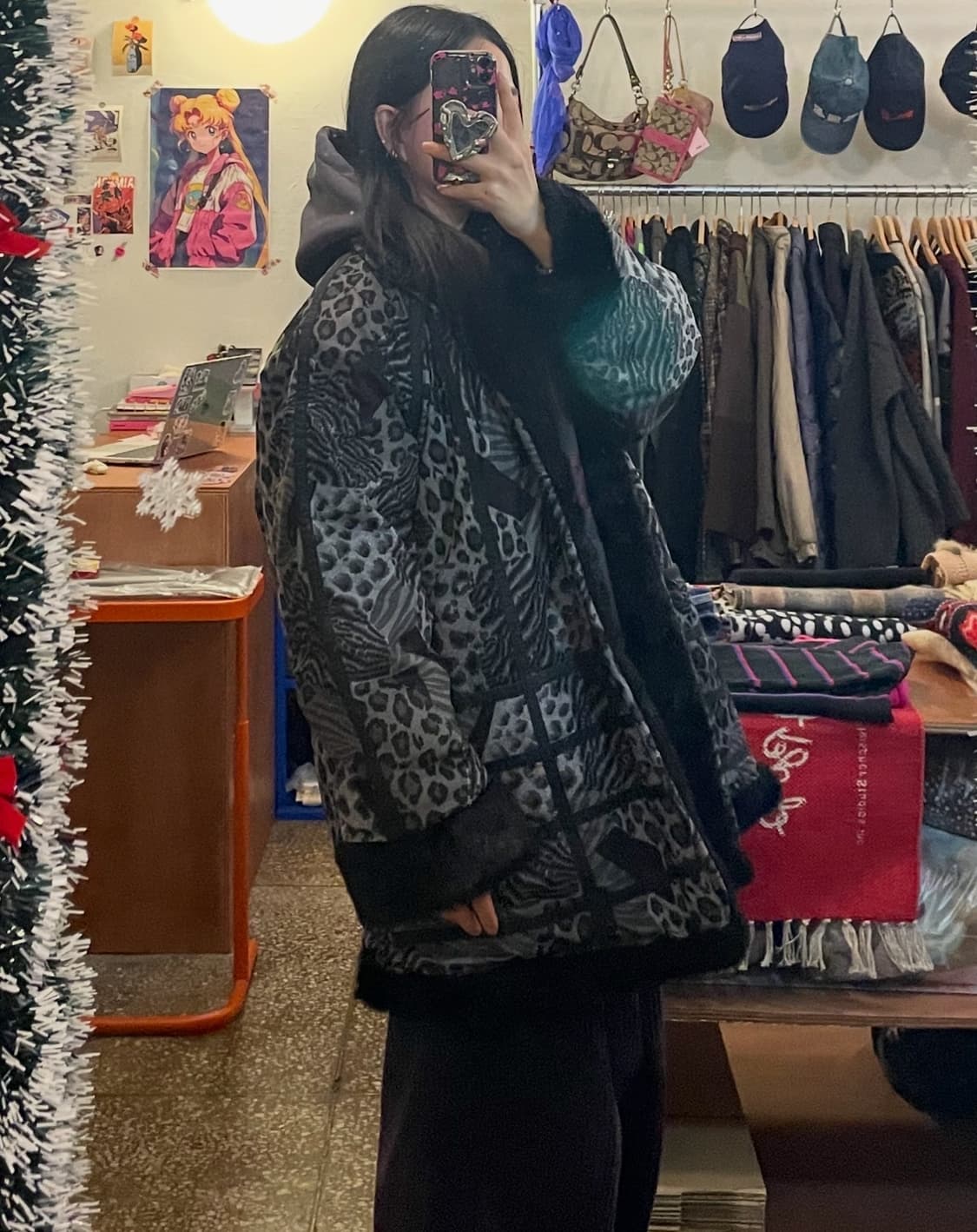 레오파드 믹스 퍼트리밍 코트 [무배] 상품이미지1