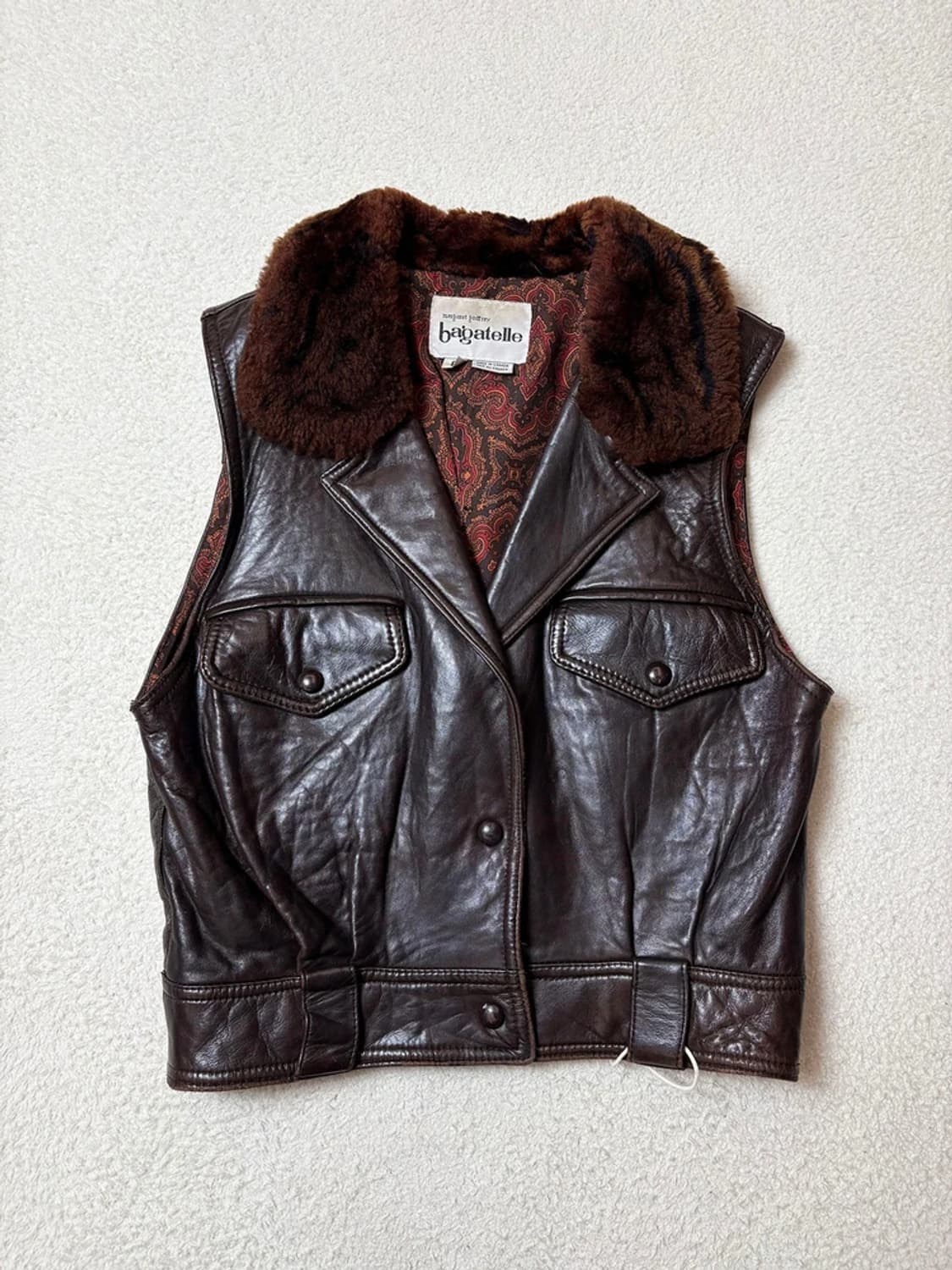 바가텔 90's 우먼스 클래식 양가죽 퍼 베스트 PN6599 상품이미지1