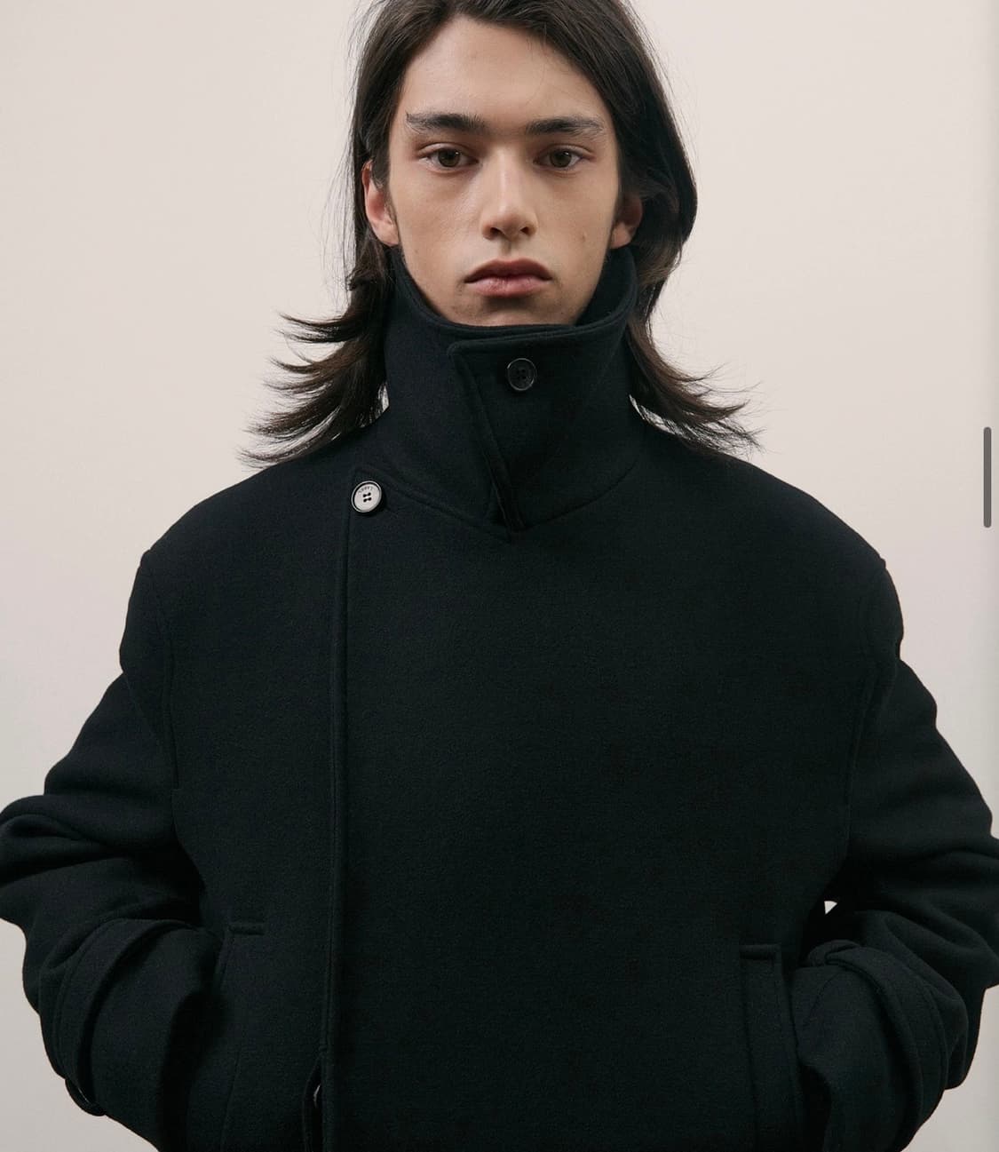 [1사이즈] 라벨아카이브 프리미엄 울 더블 브레스티드 코트 블랙 상품이미지2