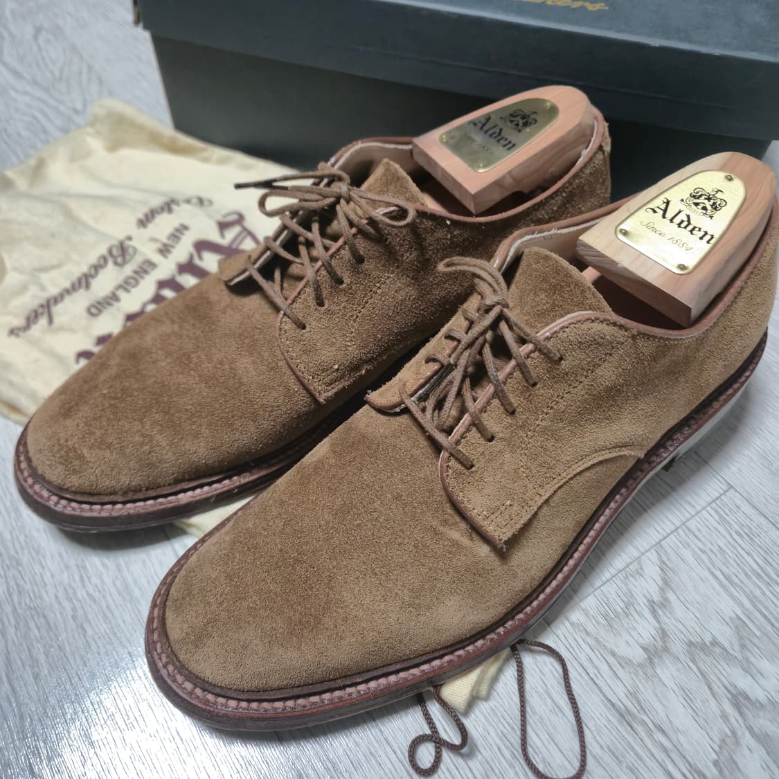 [7.5E] 알든 29336F 스웨이드 스너프 더비 슈즈 990 9901 상품이미지2