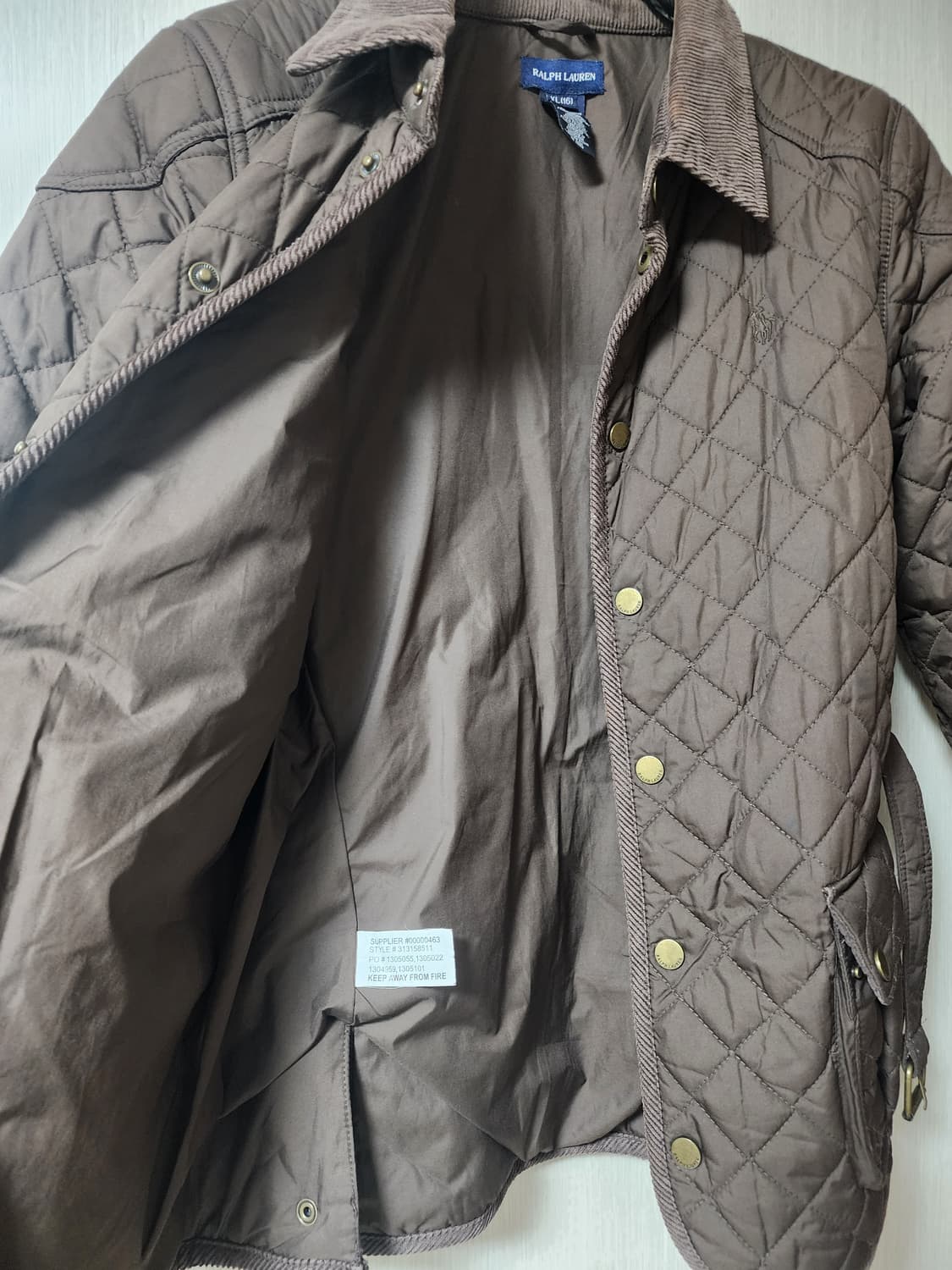 폴로 누빔자켓 폴로걸즈 벨티드 퀼팅 자켓 55 (16) 상품이미지5