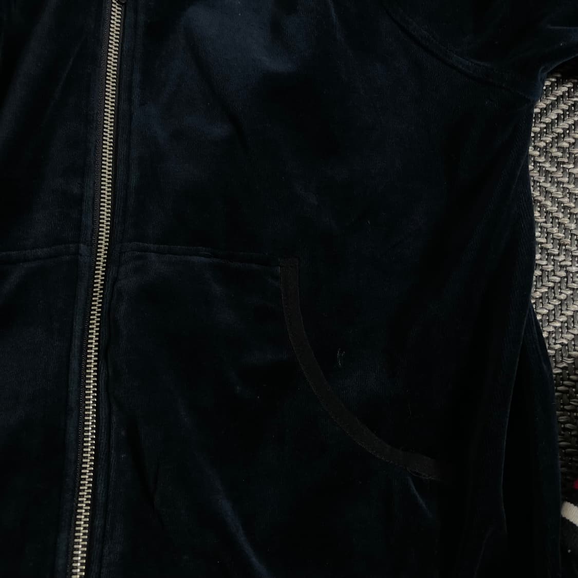 00s 아디다스 벨벳 크롭 후드 트랙탑 블랙y 3179 상품이미지5