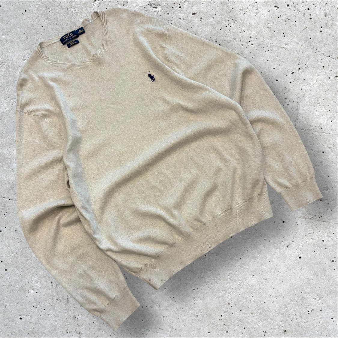 [XL] 폴로 랄프로렌 피마코튼 슬림핏 베이지 니트 스웨터 C871 상품이미지1