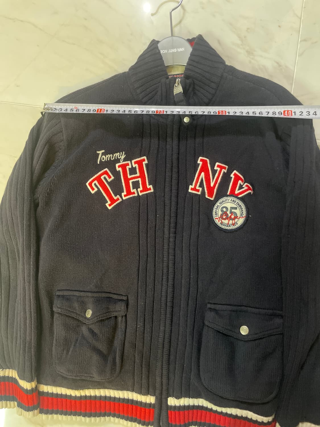 빈티지 타미힐피거 네이비 니트 집업 상품이미지4