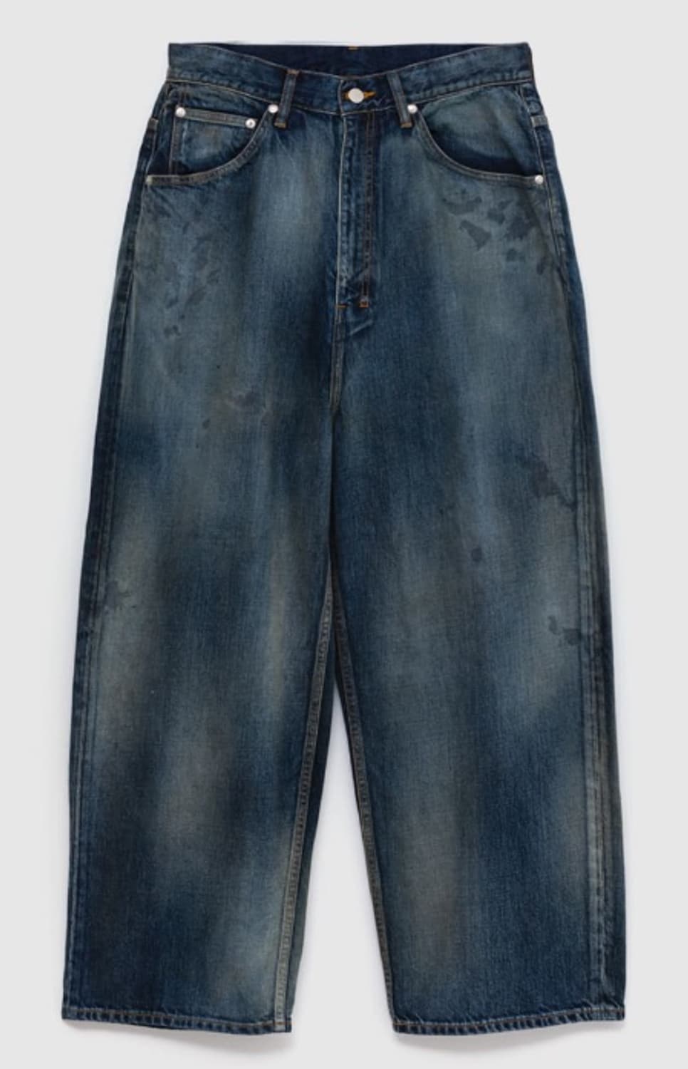 안셀름 aging wide denim pants 3사이즈 진청 상품이미지1