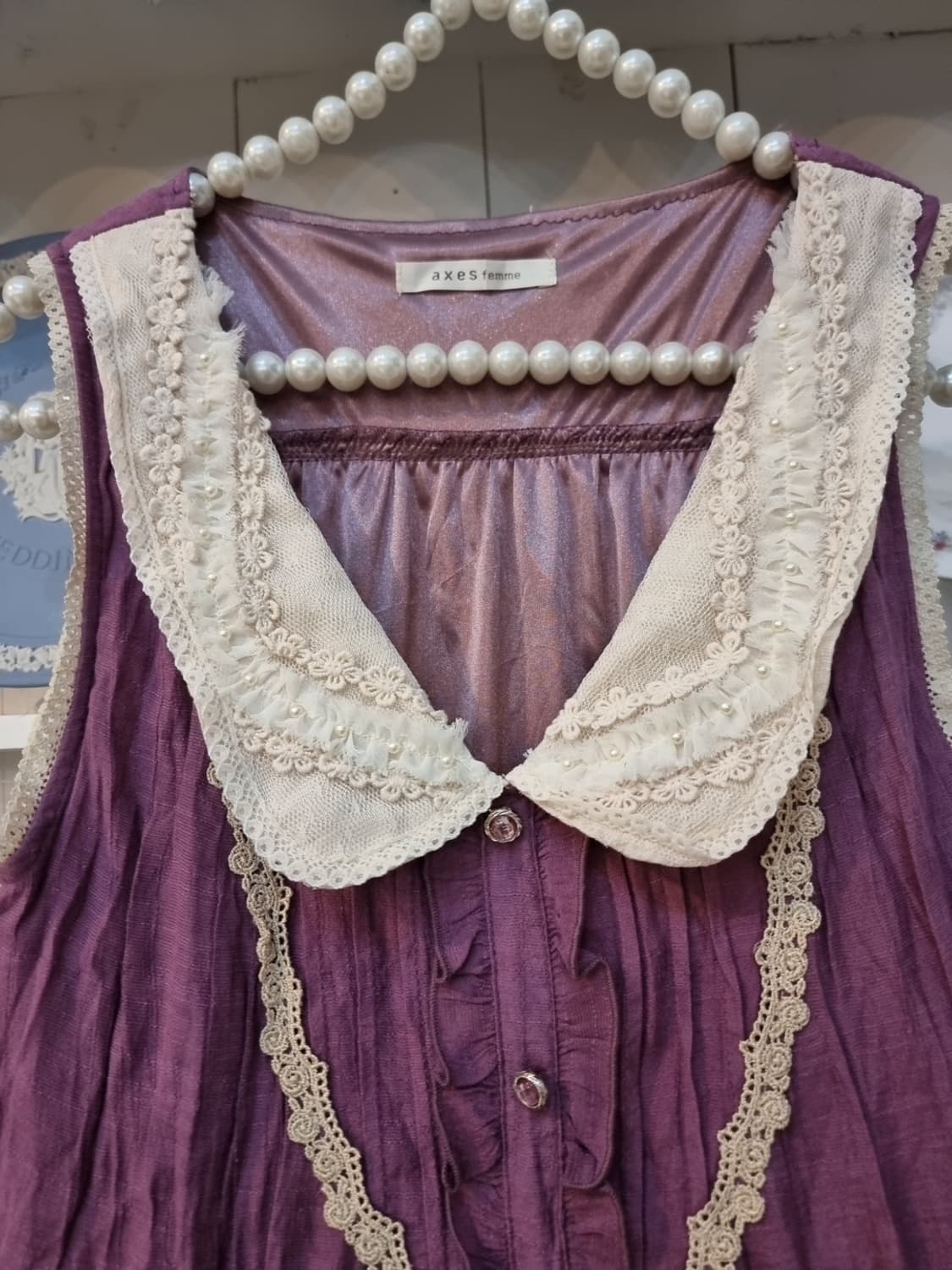 Axes Femme 레이스 빅카라 퍼플 모리걸 원피스 상품이미지2